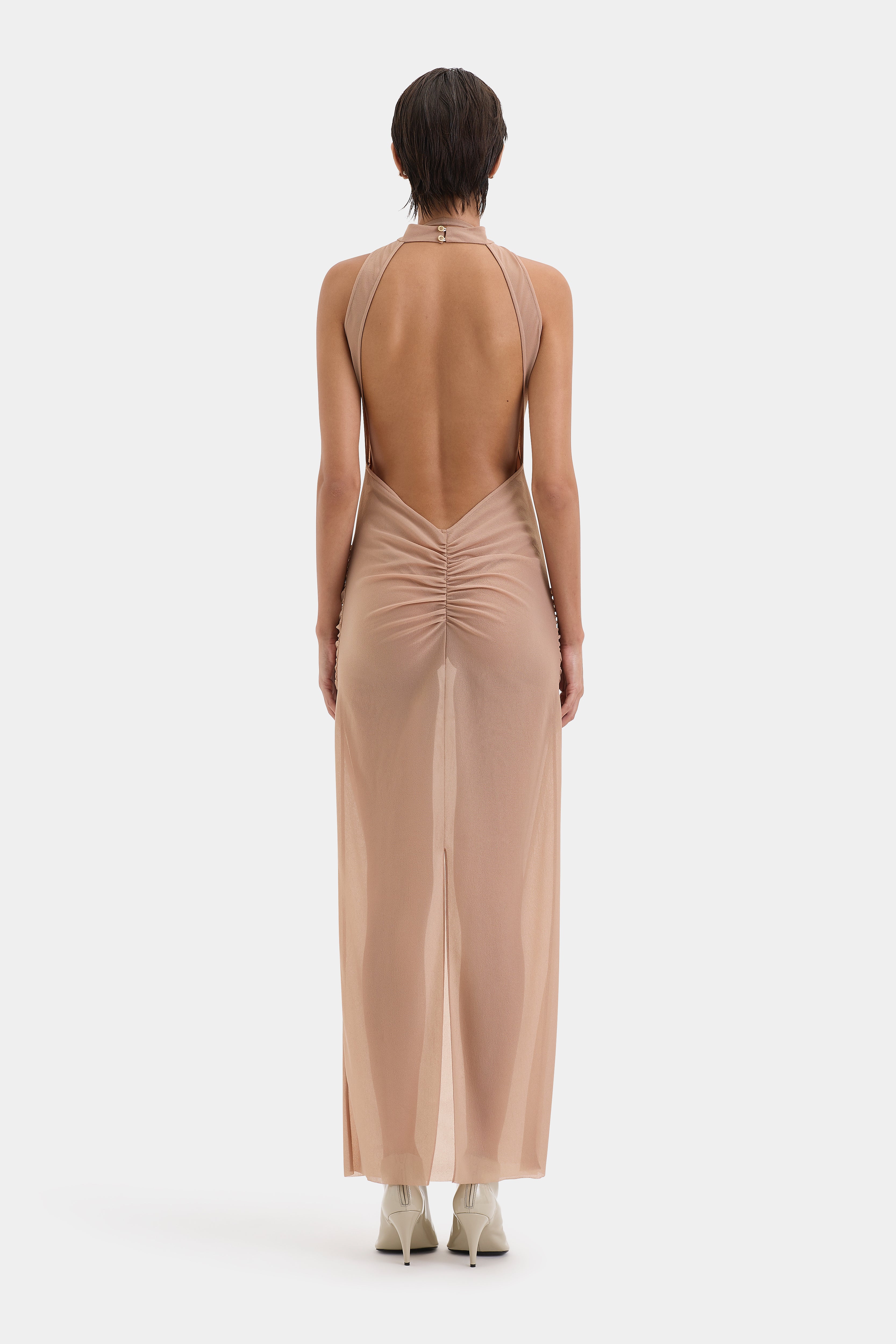 Elegant Ruby Red Open Back Evening Gown - Sexy Long Formal Dress for Women - Perfect for Prom, Wedding, and Special Occasions