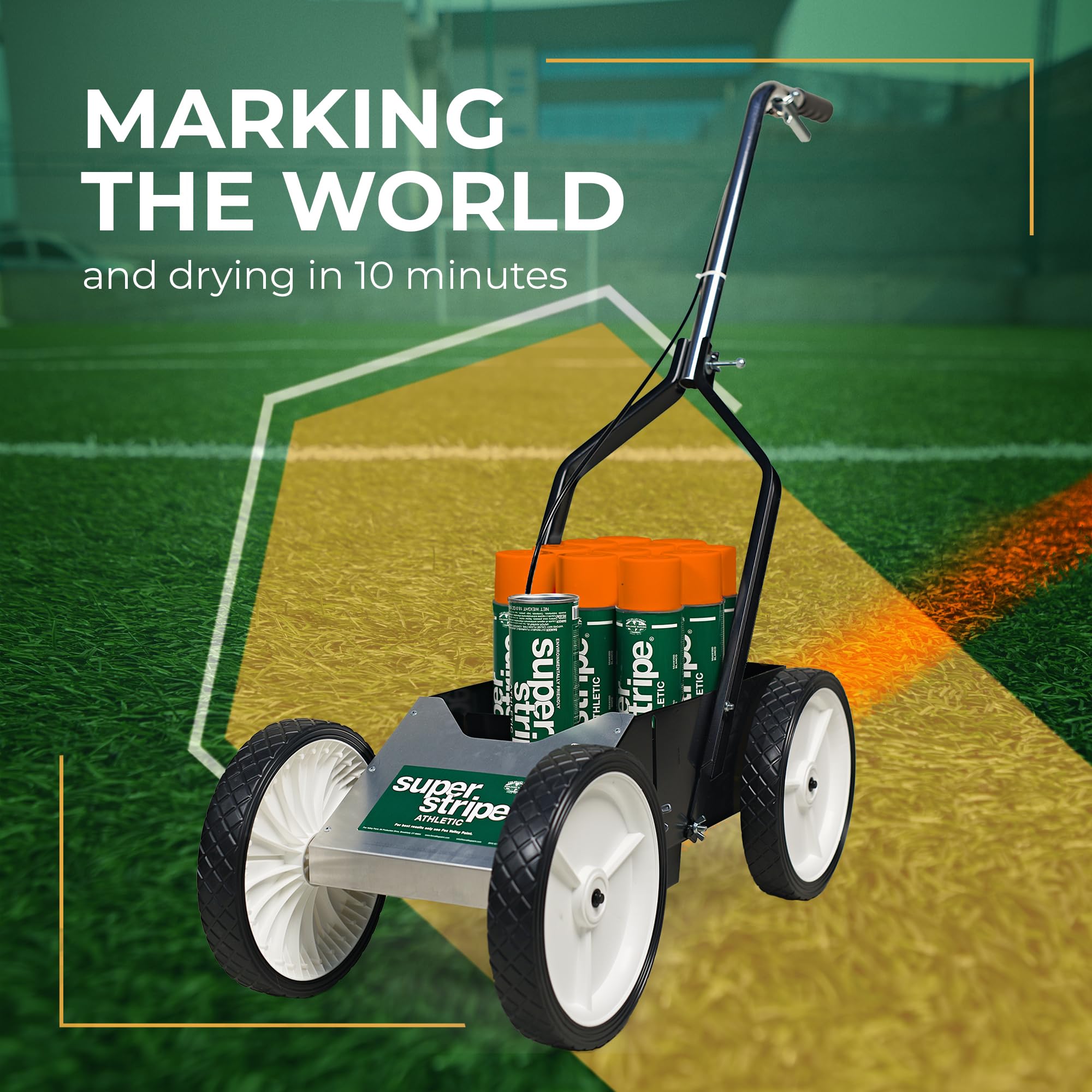 Fox Valley Athletic Field Marking Paint - Easy to Use Grass & Turf Paint for Tennis, Basketball Courts - 18 oz Cartridge (Pack of 12) in Hot Orange - Perfect for Outdoor Sports Field Maintenance & Line Marking