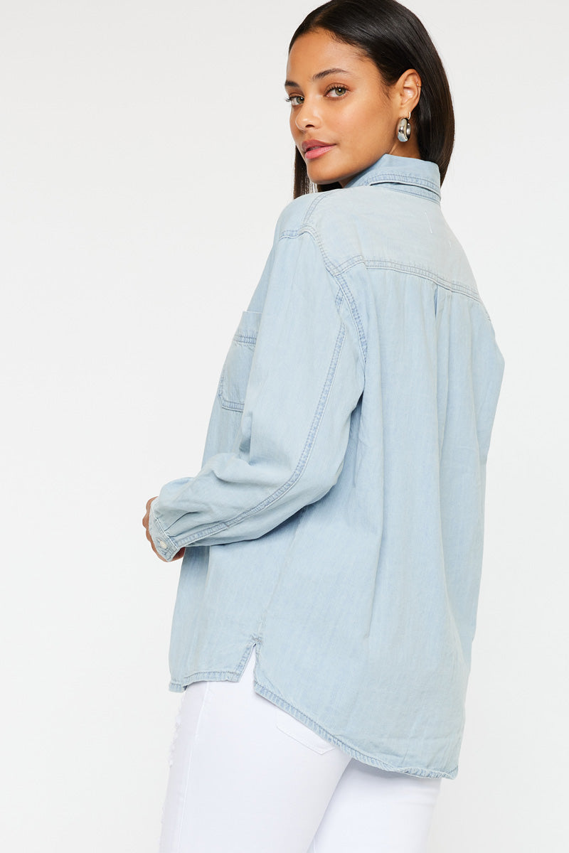 Barbara Boyfriend Shirt for Women - Soft & Comfortable Oversized Button Down Shirt - Casual Loose Fit Blouse for Everyday Wear, Work, and Date Nights