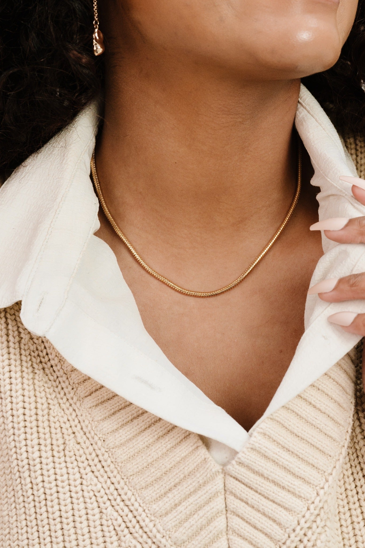 Elegant Classic Snake Chain Necklace for Women - 18K Gold Plated Dainty Layering Jewelry - Perfect for Everyday Wear, Gifts & Special Occasions