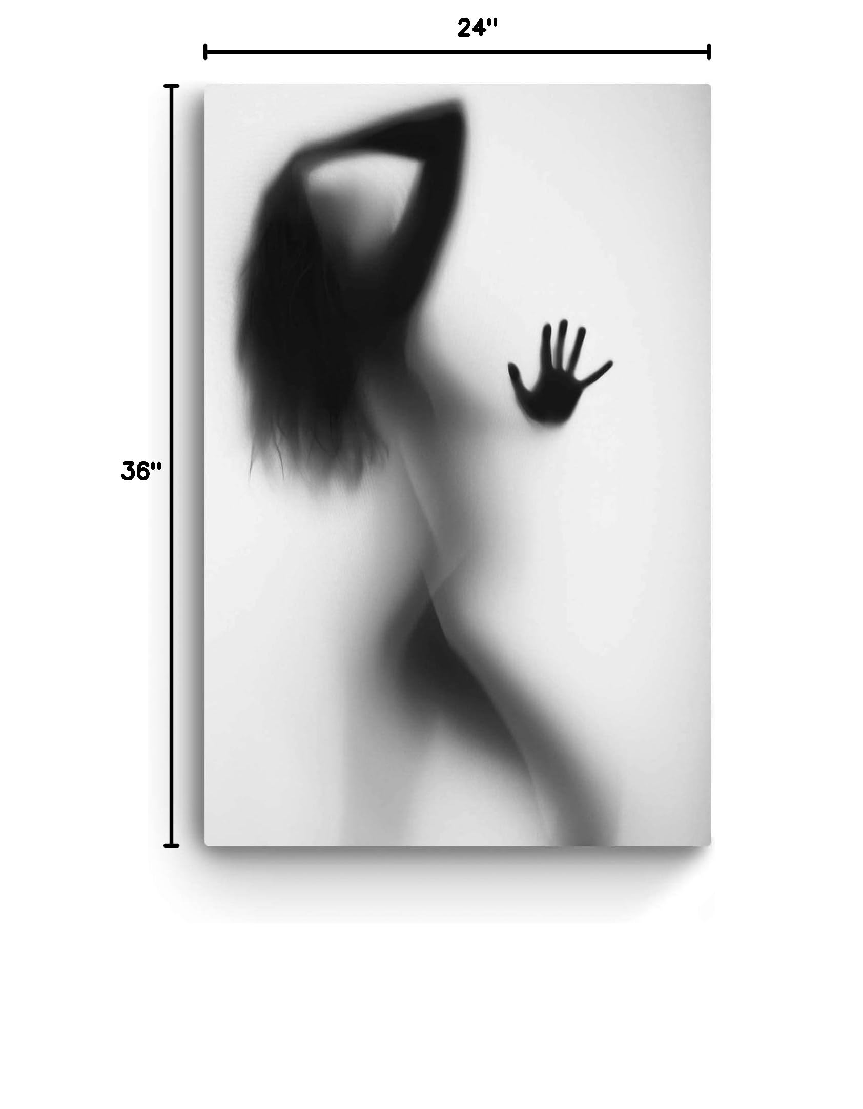 Startonight Black & White Fantasy Wall Art - Sensual Silhouette of Woman in Shower Canvas Print, 24x36 Inch Framed Painting for Bedroom Decor | Modern Bathroom Art & Living Room Wall Decor