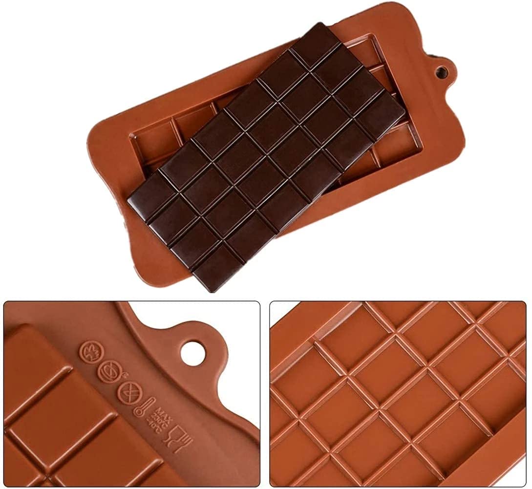 Premium Silicone Chocolate Molds Set of 3 - Non-Stick Reusable Break Apart Candy Molds for DIY Baking, Protein Bars & Energy Snacks | Perfect for Home Baking, Party Treats & Holiday Gifts