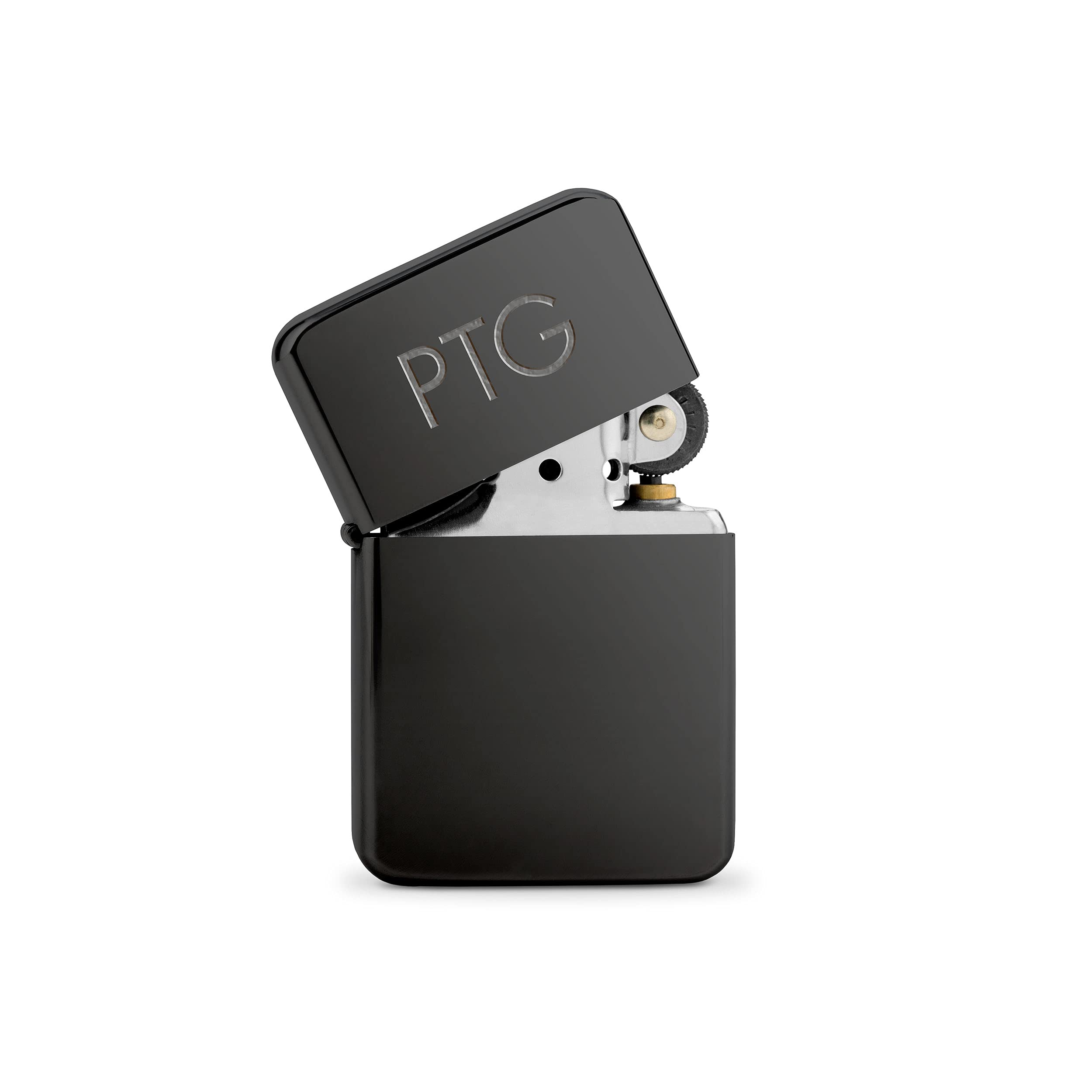 Personalized Engraved Gun Lighter - Windproof Metal Custom Lighter for Weddings & Gifts (Gunmetal Black)