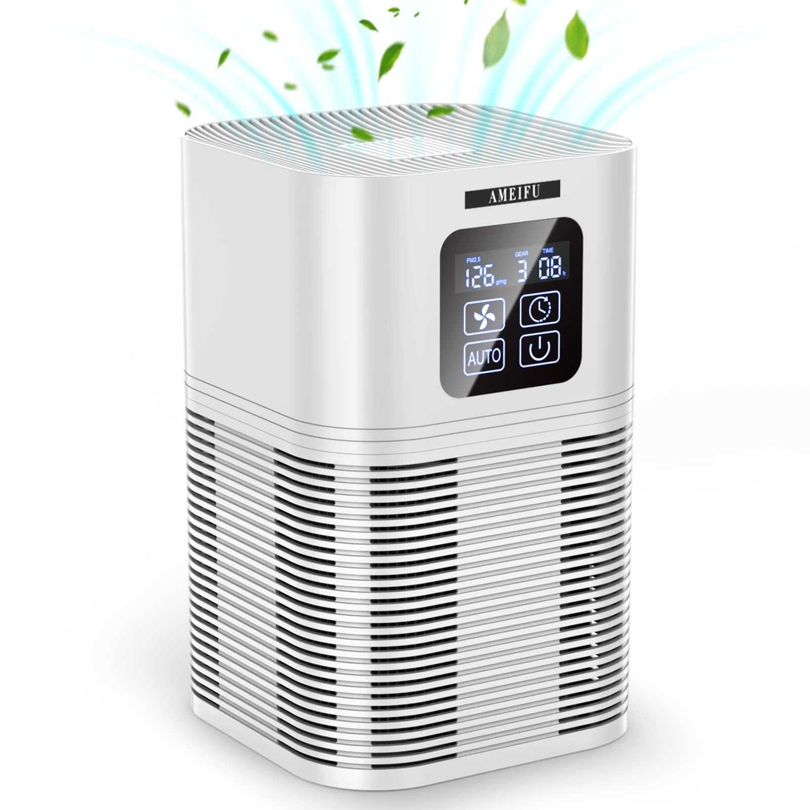 AMEIFU H13 True HEPA Air Purifier for Large Rooms up to 610 sq.ft - Eliminates Pet Hair, Allergens, Smoke, Dust & Odors with Aromatherapy Function - Ideal for Bedroom, Living Room & Office (California Compliant)
