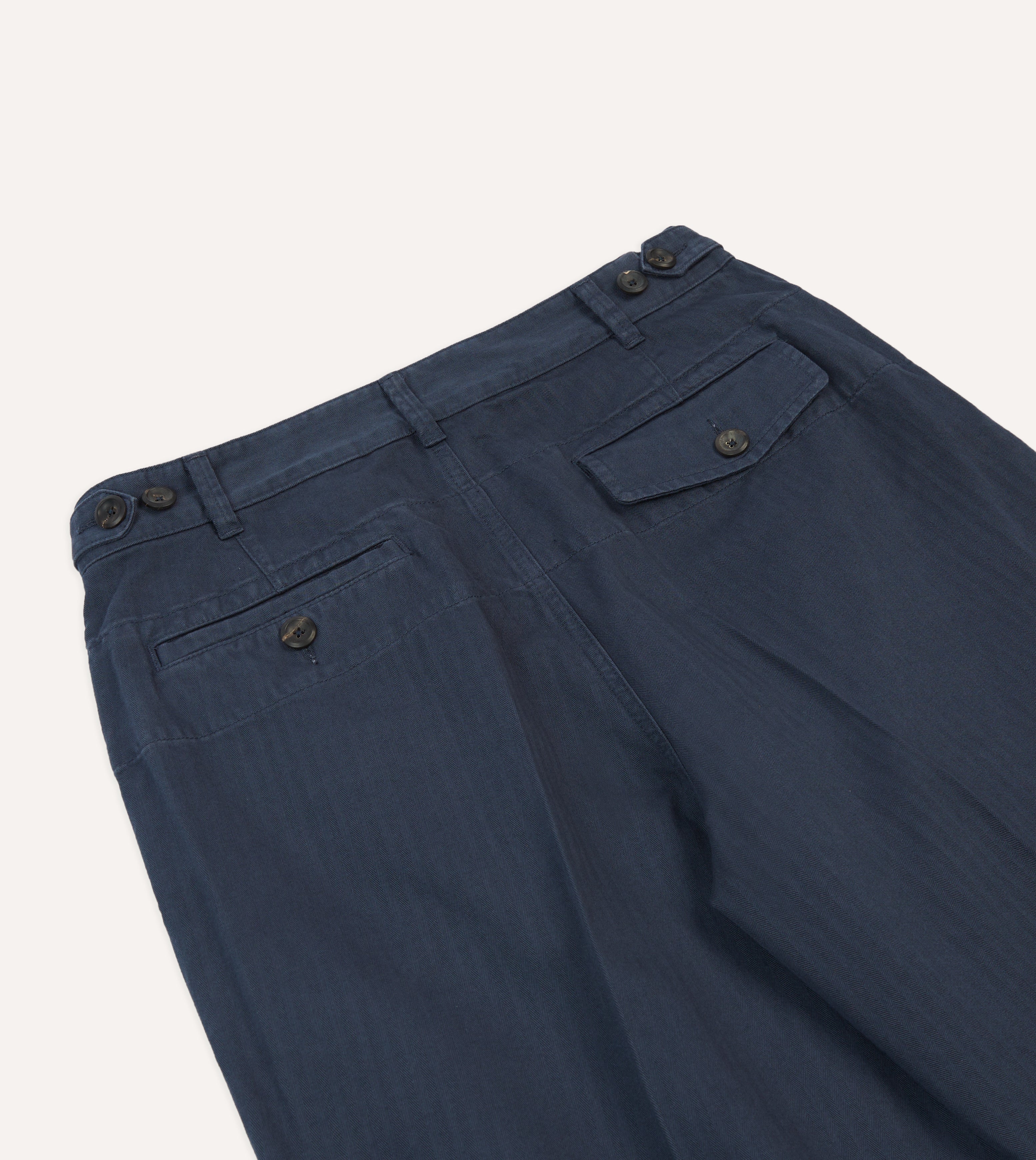 Men's Navy Herringbone Cotton Casual Pants for Gaming & Lounge - Comfortable Stretch Trousers for PC Gaming, Esports & Relaxing at Home