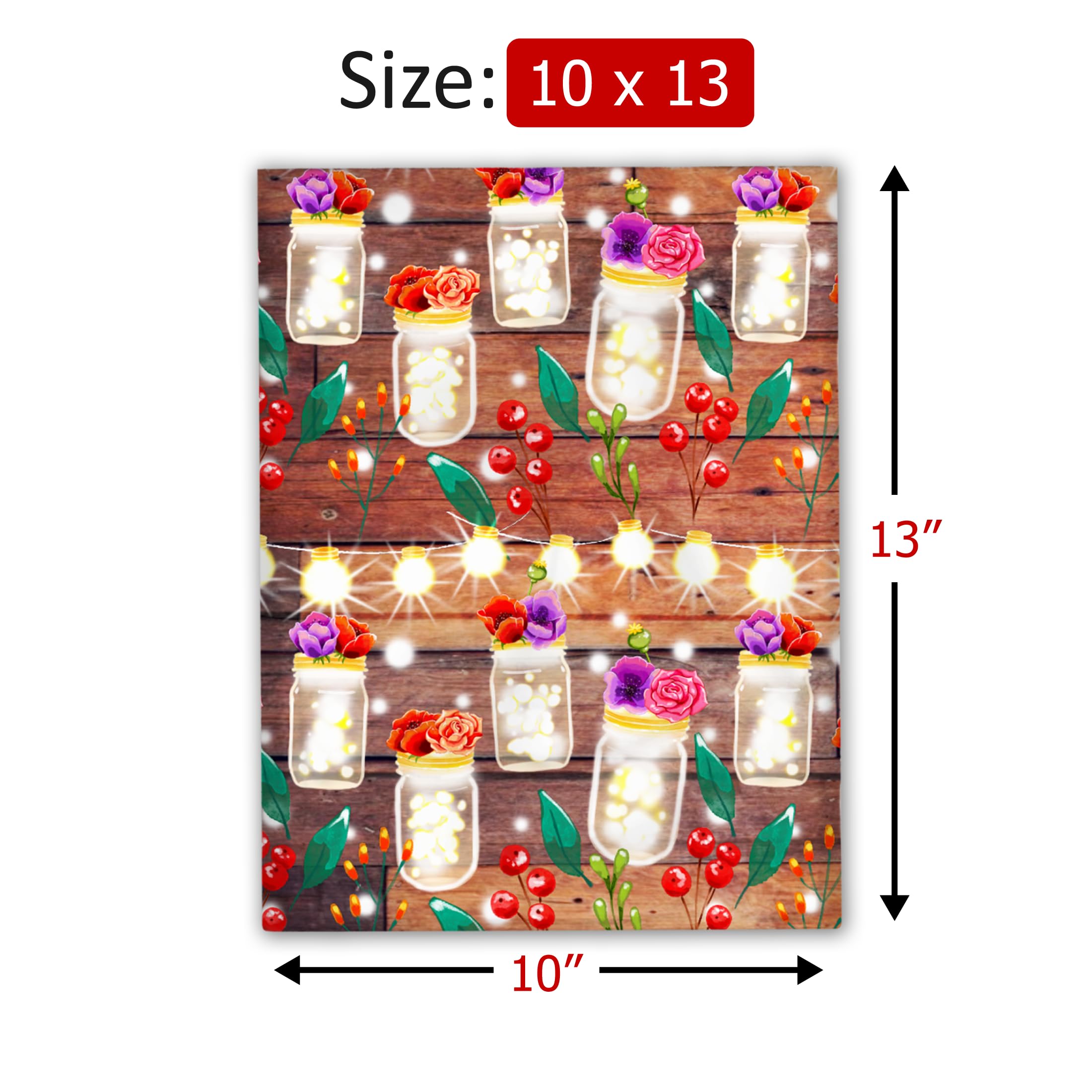 100 Pack 10x13 Rustic Mason Jars Fall Design Poly Mailers - Waterproof Self-Sealing Tear-Resistant Shipping Envelopes | Premium Printed Polymailer Bags for Small Business | Perfect for Etsy Sellers, Handmade Crafts & Seasonal Packaging
