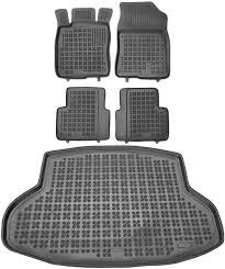 Custom Fit All-Weather Rubber Floor Mats for 2016-2021 Honda Civic Sedan - Heavy Duty Black Car Mats with Cargo Liner | Perfect for Winter Snow, Rain & Mud Protection