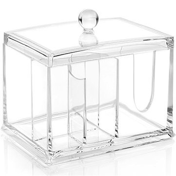 Clear Acrylic Makeup Organizer - Cosmetic Storage Case with Adjustable Dividers for Lipsticks, Brushes & Skincare | Perfect for Vanity, Bathroom Counter & Travel Beauty Organization