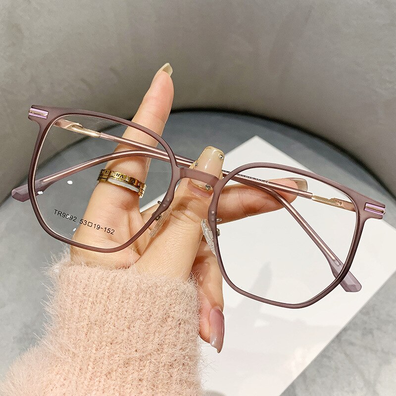 CCspace Women's Full Rim Square TR90 Alloy Eyeglasses Frame 56493 – Lightweight & Durable for Work, Reading & Fashion