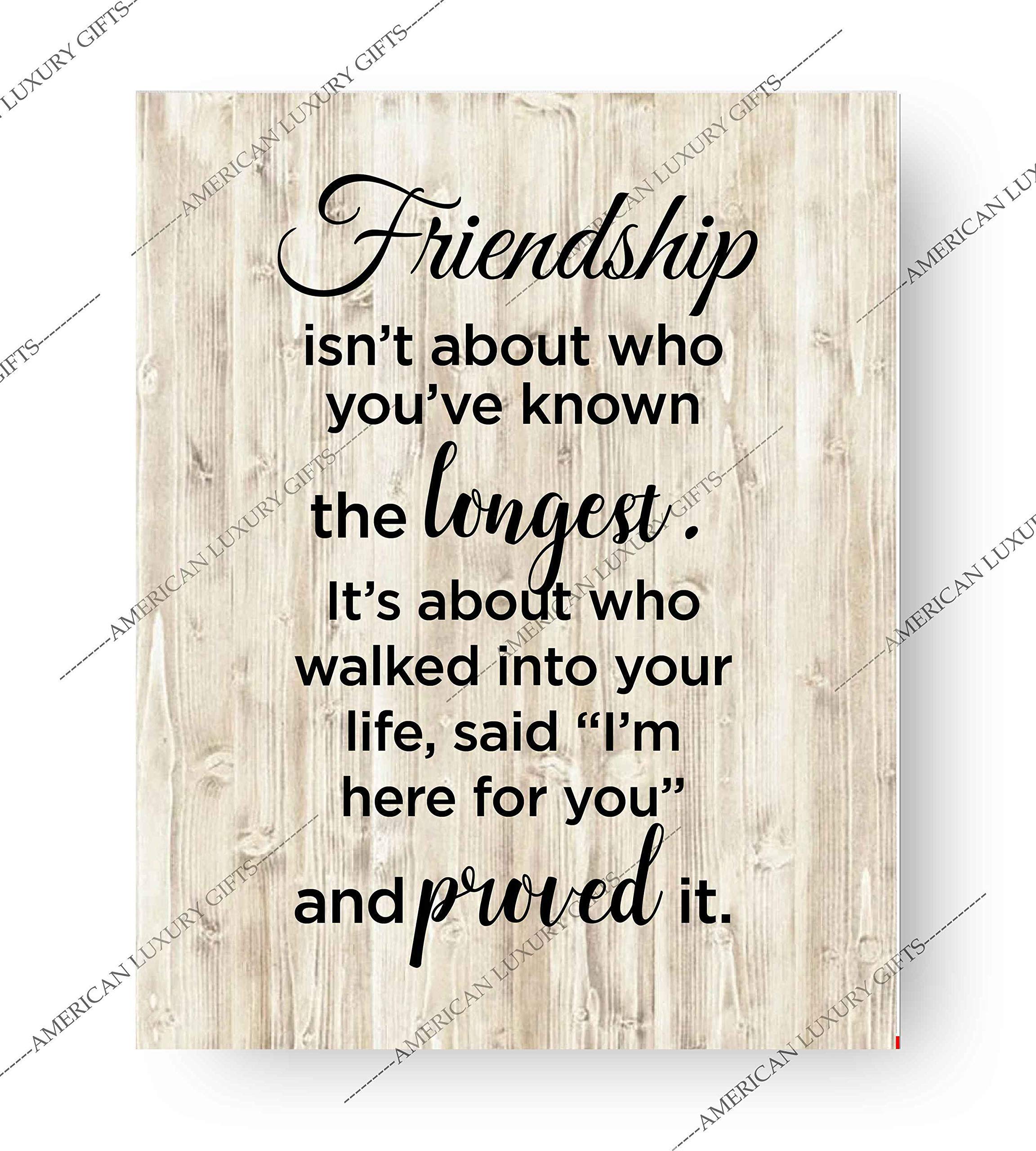Friendship Isn’t About Who You've Known Longest - Inspirational Wall Art Print, Motivational Quote for Home & Office Decor - Perfect for Living Room, Bedroom, or Workspace - Unframed 8x10