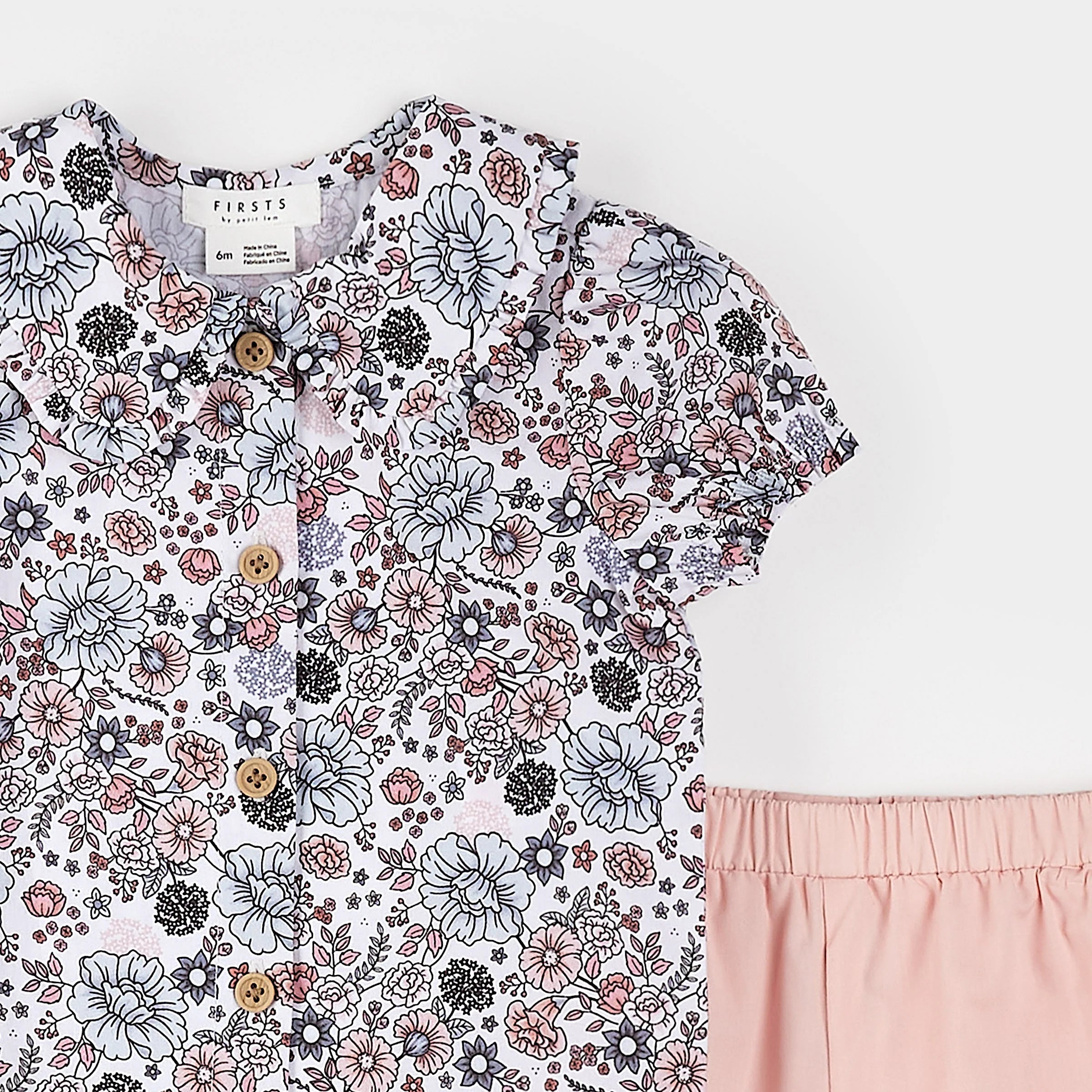 Vintage Floral Print Poplin Shirt Set for Women - Summer Casual Outfit, Office Wear & Date Night Fashion