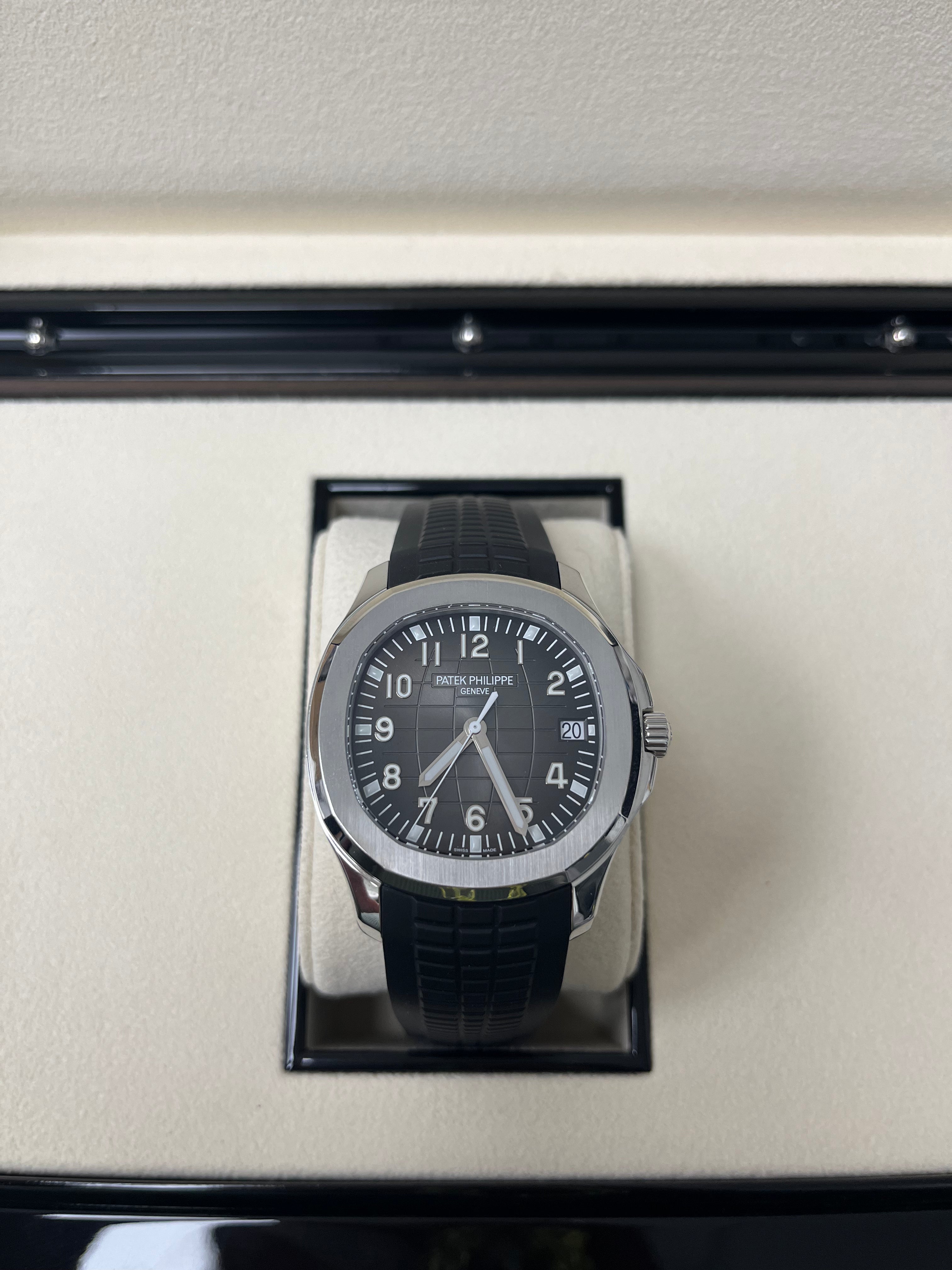 Patek Philippe Aquanaut Stainless Steel Watch with Black Embossed Dial - Ref#5167A-001 - Luxury Sports Watch for Men, Perfect for Business, Formal Events & Everyday Wear