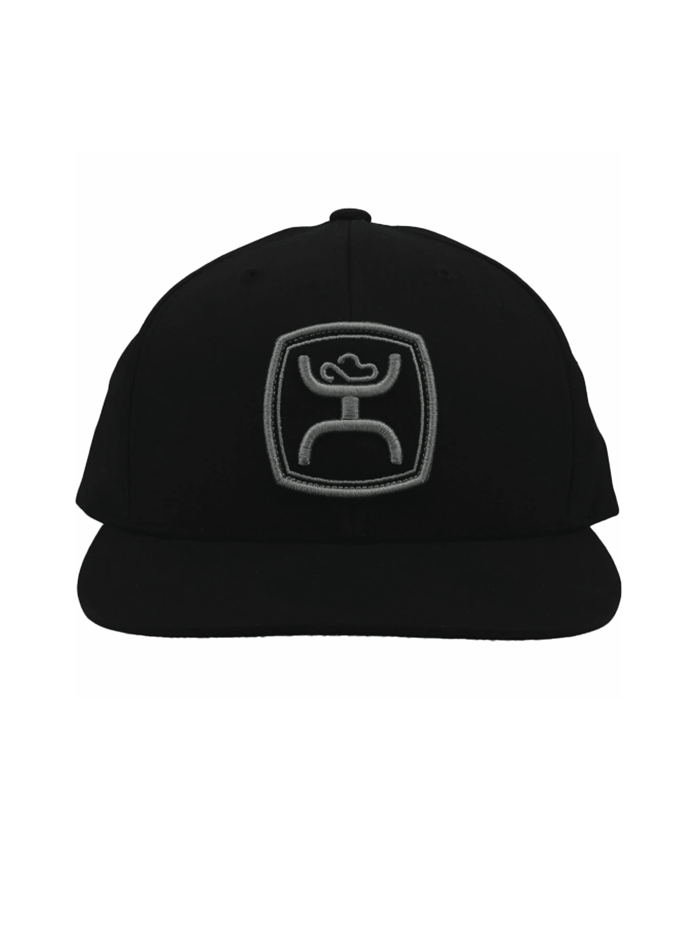 Hooey 2127T BK ZENITH Mid Profile Snapback Trucker Hat for Men - Adjustable Black Baseball Cap for Outdoor, Fishing, and Casual Wear