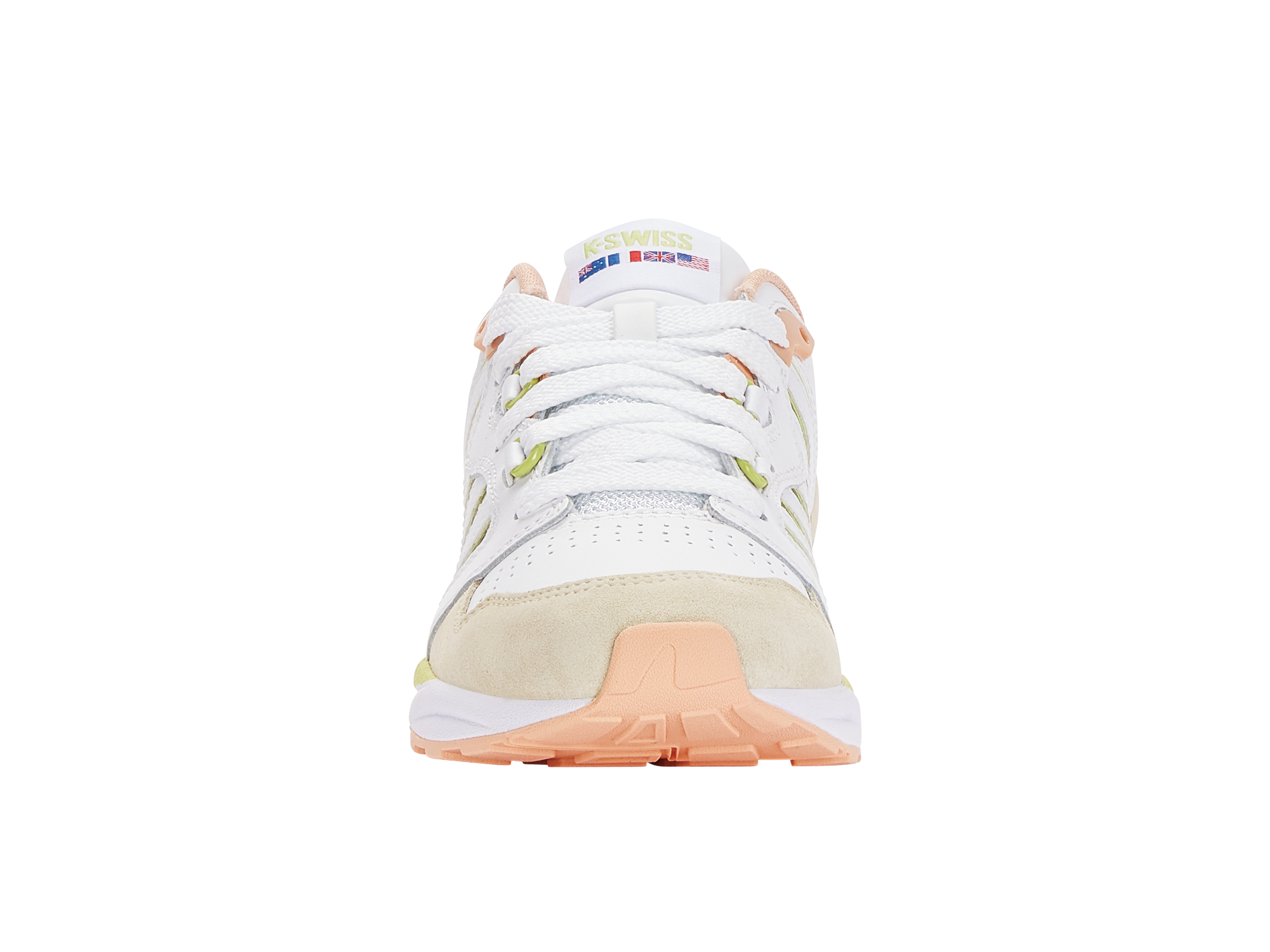 SI 18 RANNELL Women's Running Shoes - White/Almost Apricot/Daiquiri Green | Lightweight & Breathable for Jogging, Gym Workouts & Daily Wear | Size 185 M (US 7.5)