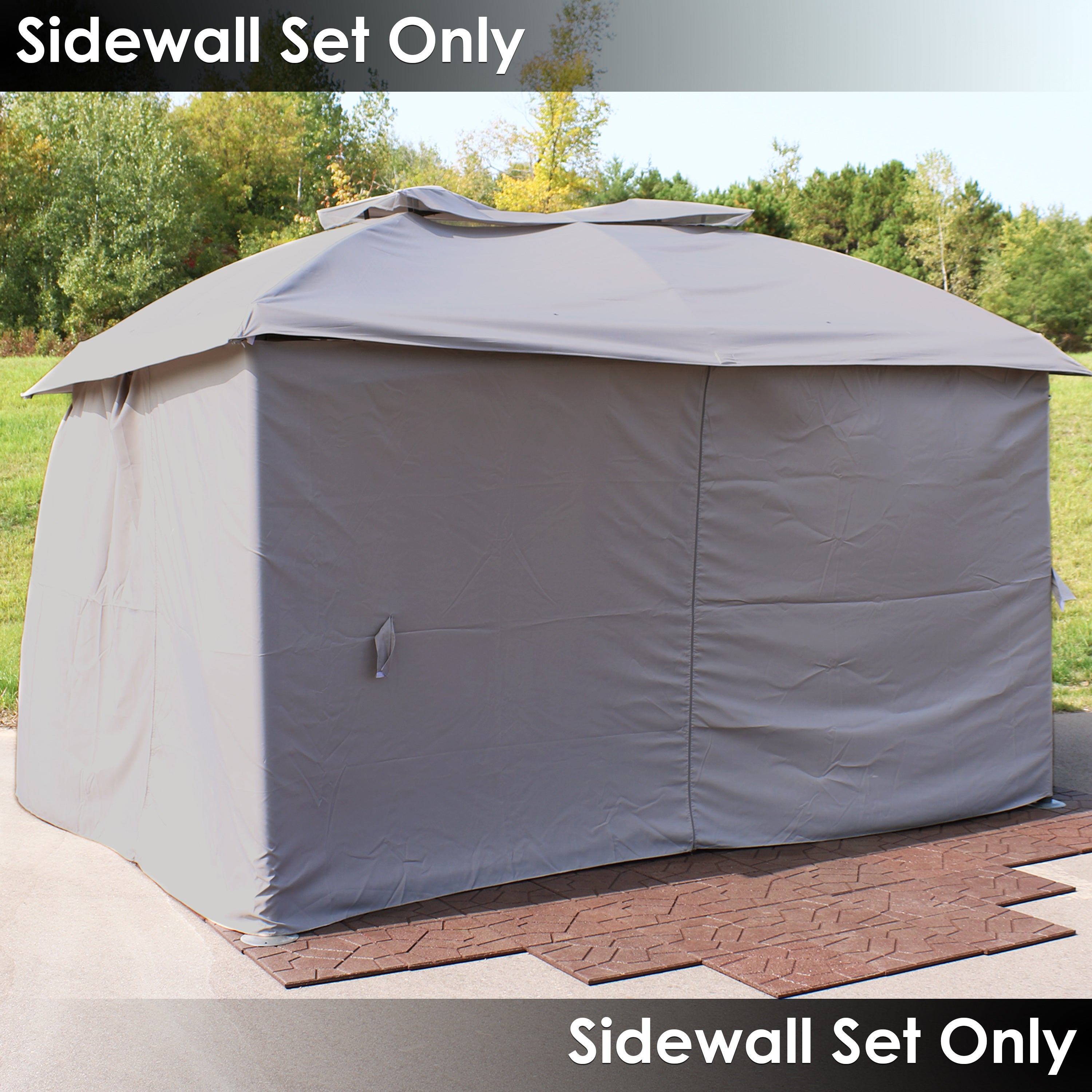 Sunnydaze 4-Piece Polyester Gazebo Sidewall Set for 10x10 Canopy - Waterproof & UV Resistant - Perfect for Outdoor Patio, Garden, and Backyard Parties