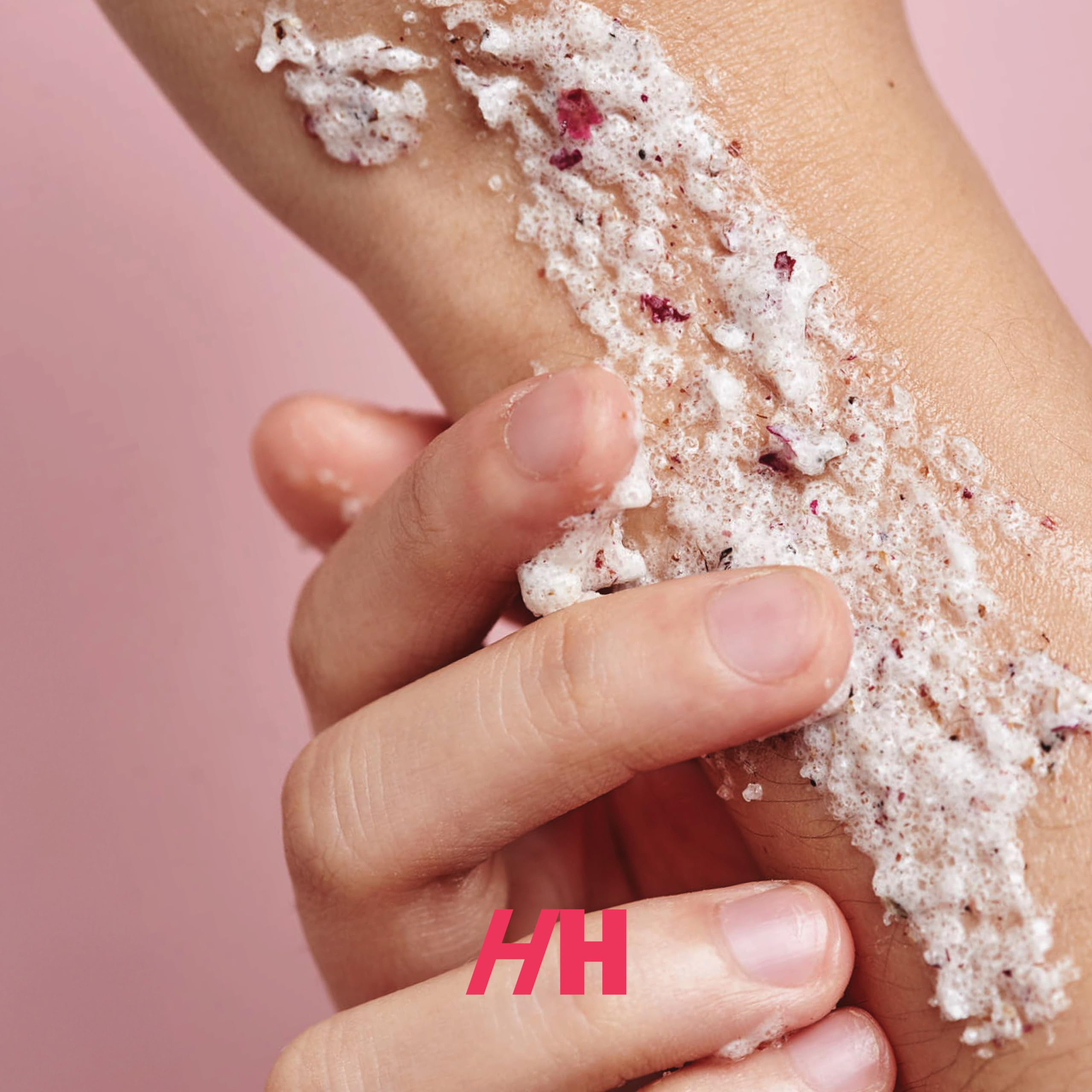 Handmade Heroes Rose Petal Sugar Scrub - Vitamin E Enriched Exfoliator for Feet & Body | Natural Cellulite Treatment & Skin Toning | Perfect for Spa Day & Dry Skin Care