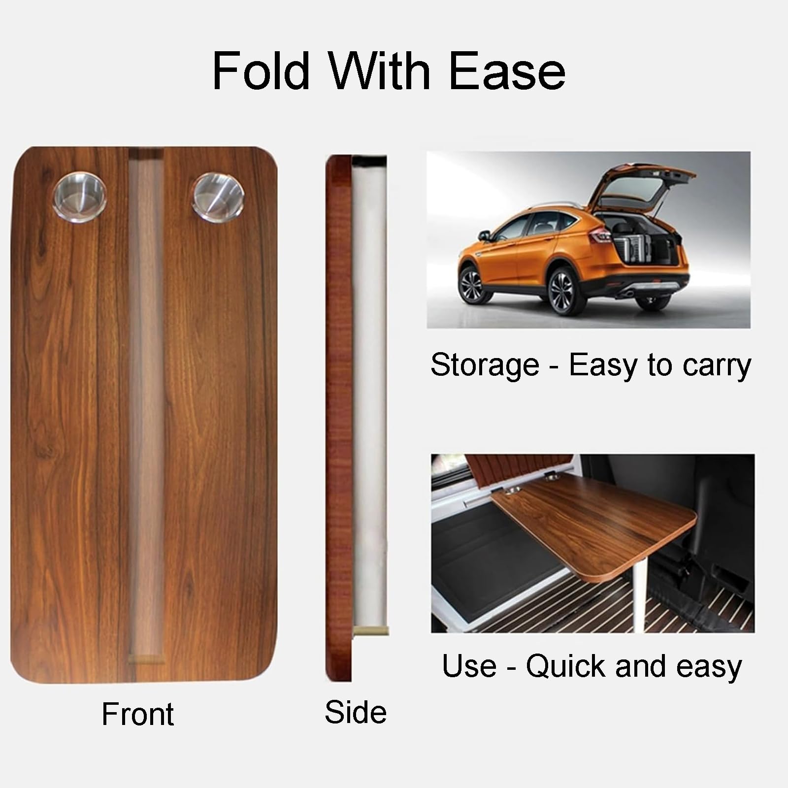 RV Folding Wall Table - Lightweight Aluminum Foldable Picnic Table with Steel Pipe Bracket & Eco-Friendly Desktop | Removable Camping Table with Sink Cup Holder | Perfect for Campervans, Trailers & Outdoor Adventures