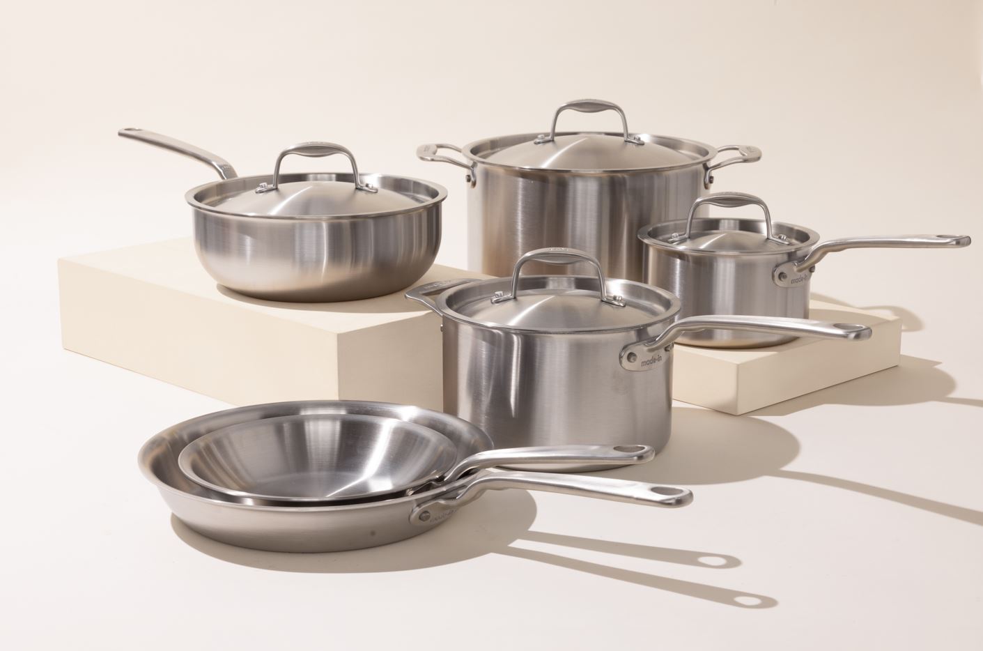 10-Piece Stainless Steel Cookware Set by Made In - Premium Kitchen Essentials for Home Chefs & Cooking Enthusiasts | Perfect for Sautéing, Boiling & Everyday Meal Prep