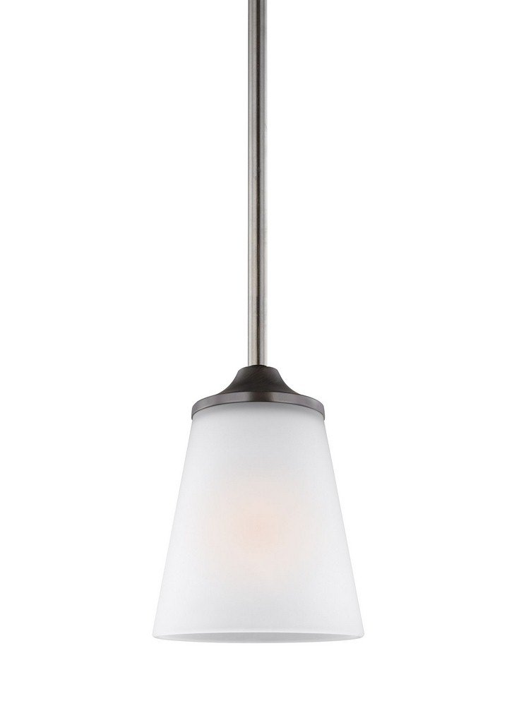 Seagull 6124501-710 Mini Pendant Light Fixture - 5 Inch Bronze/Dark Finish - Perfect for Kitchen Island, Dining Room, or Entryway Lighting