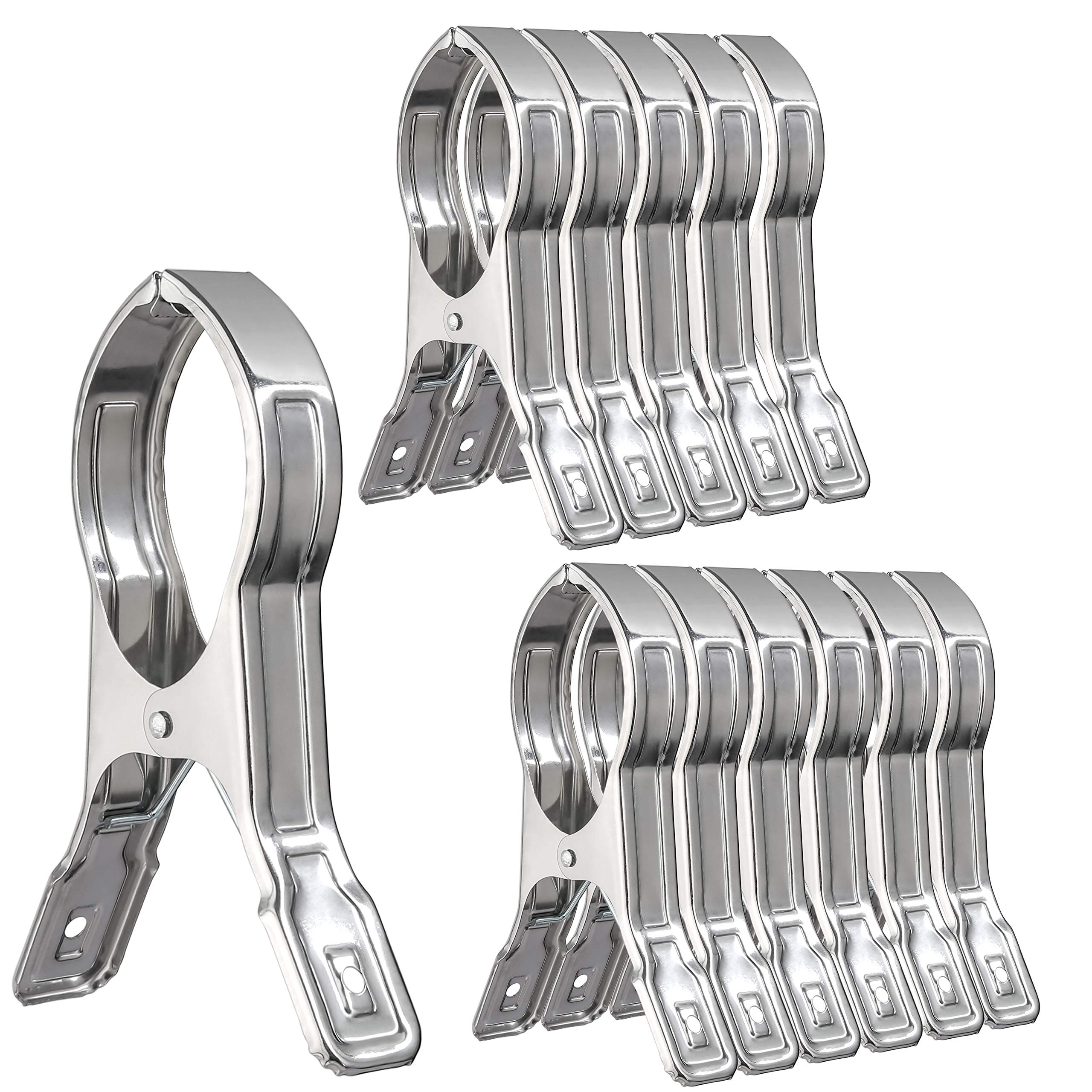 WEBI 12-Pack 5.5 Inch Heavy Duty Pool Cover Clips & Beach Towel Clamps - Secure Chairs, Blankets & Quilts for Poolside, Beach, Cruise & Boat Use