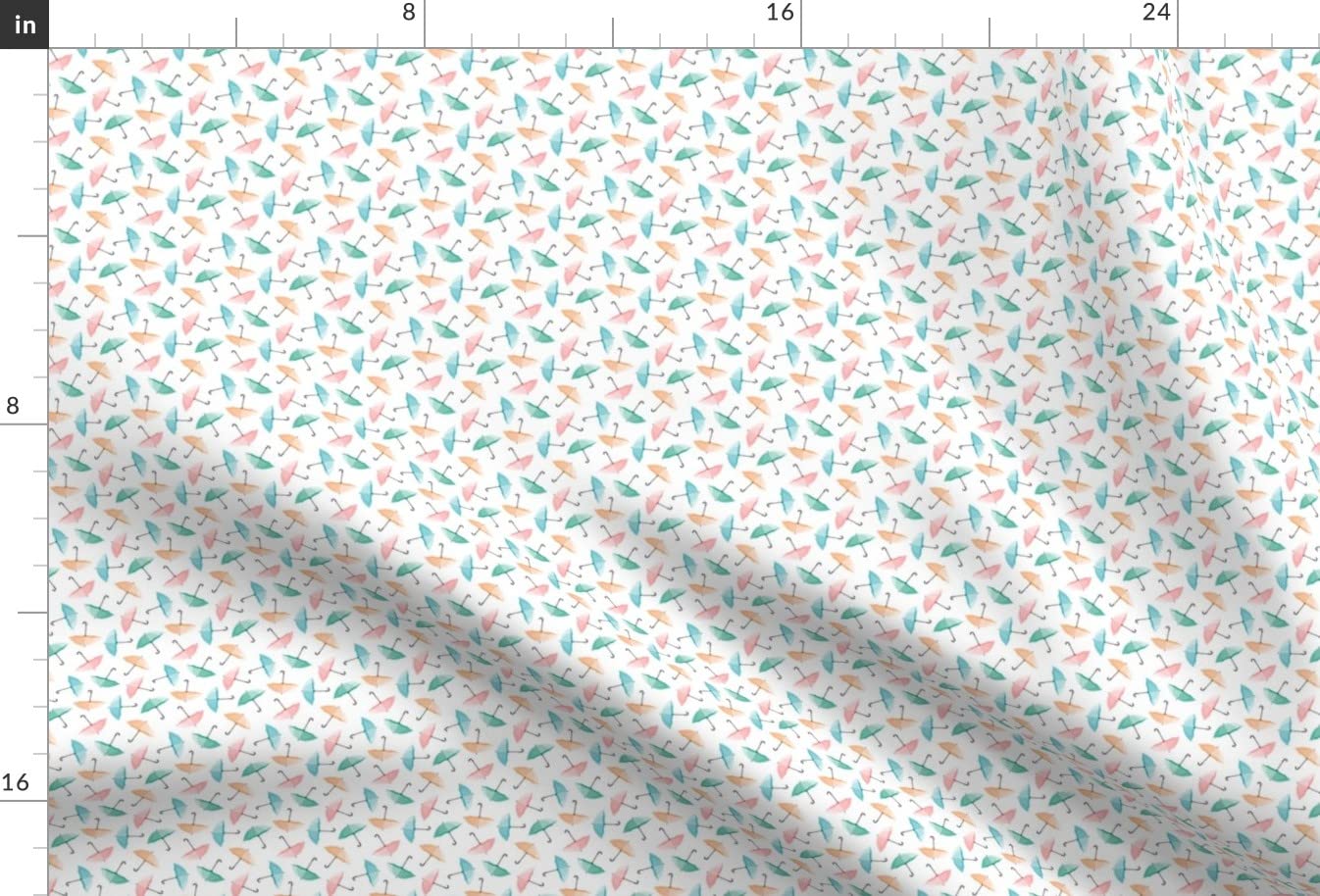 Micro Scale Umbrellas Printed Velvet Upholstery Fabric - Spring Tiny Umbrella Design Fat Quarter for Home Decor, Apparel & DIY Projects | Perfect for Curtains, Pillows, Dresses & Crafting