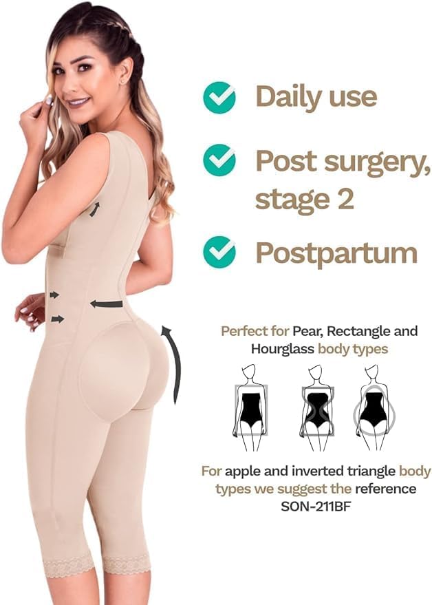 Sonryse PS052 Post-Surgery Compression Garment for Liposuction Recovery - Colombian Fajas for Women - Perfect for Tummy Tuck, Body Shaping & Postpartum Support