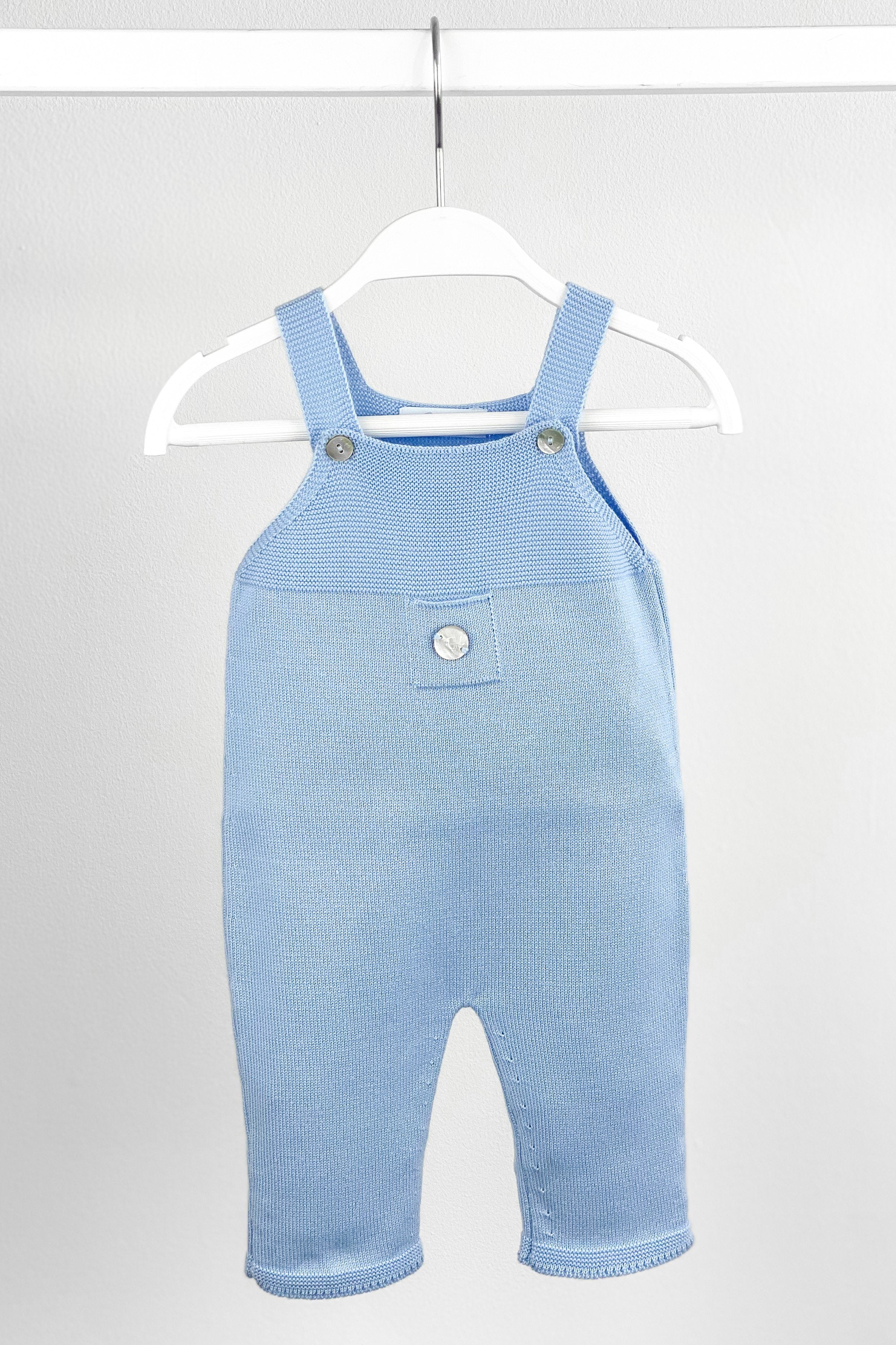 Classic Knitted Dungarees for Women - Sky Blue Denim Overalls, Comfortable & Stylish Jumpsuit for Casual Wear, Work or Outdoor Activities