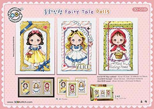 SO-G189 Korean Cross Stitch Pattern - Fairy Tale Dolls Design for Home Decor