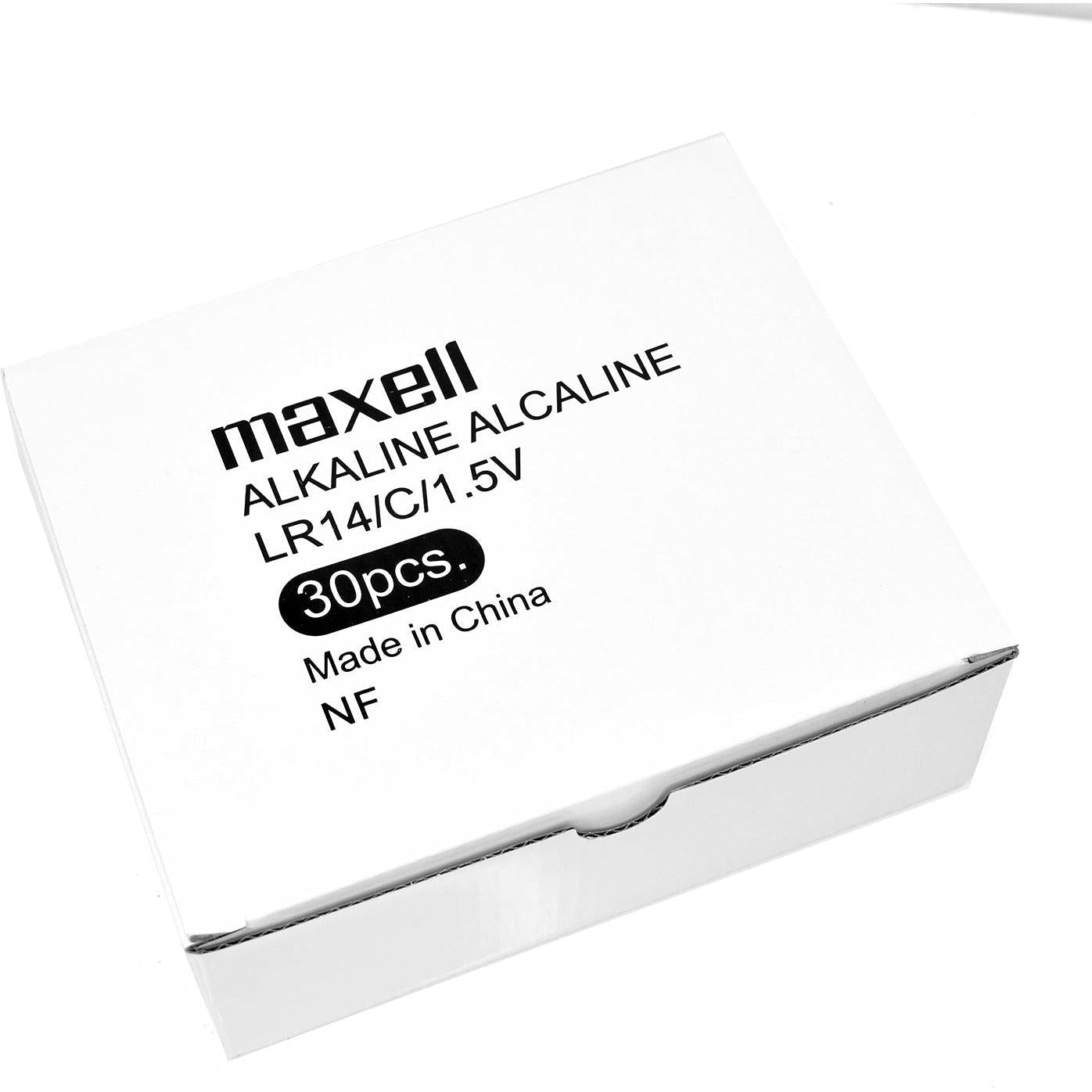 Maxell Alkaline C Size Batteries - 6 Pack Bulk with Shrink Wrap Packaging - Perfect for Flashlights, Toys, and Home Electronics