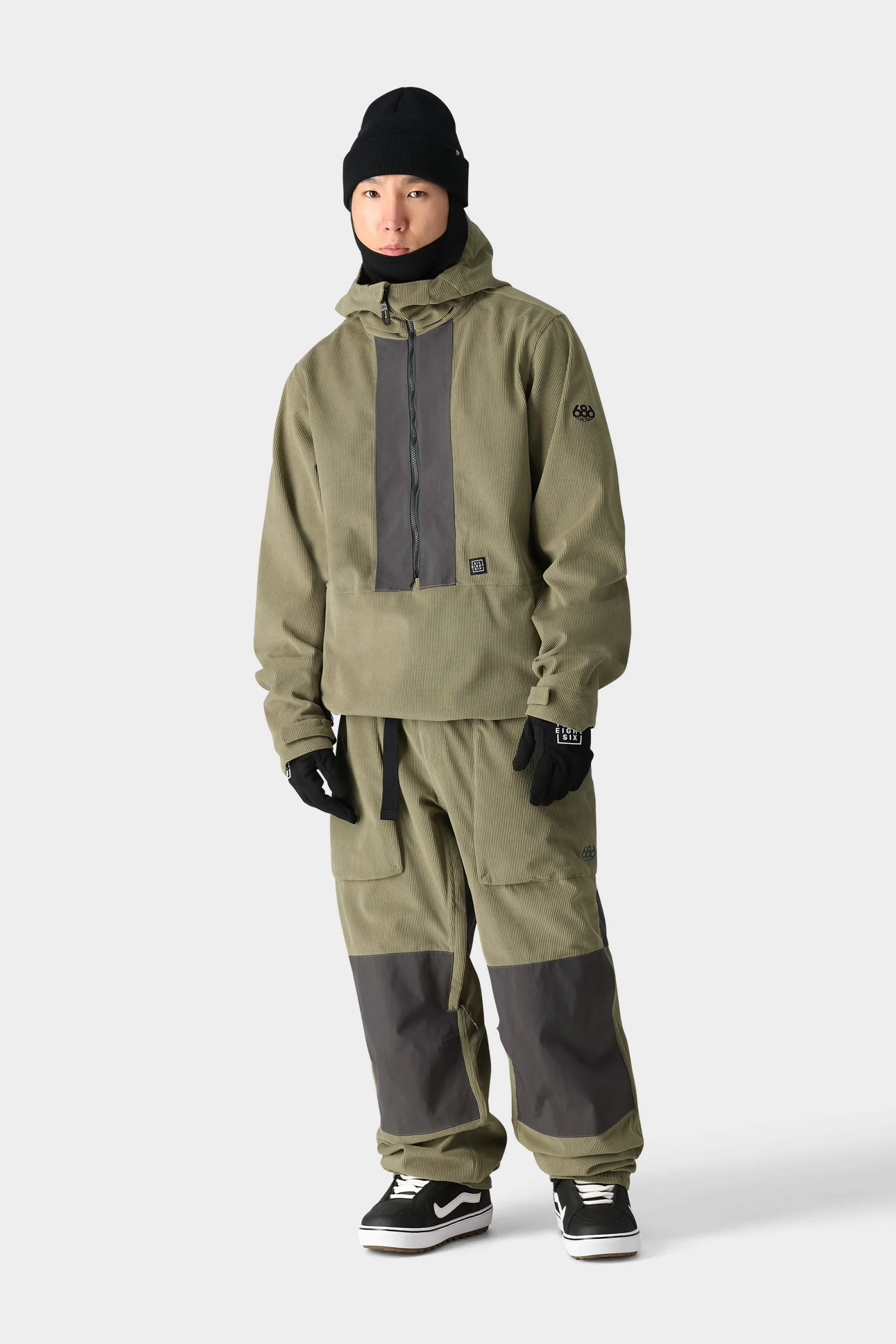 686 Ghost 2.5L Anorak 2025 Jacket - Waterproof Windbreaker with Sage Corduroy Colorblock Design for Men & Women - Perfect for Hiking, Camping and Outdoor Adventures