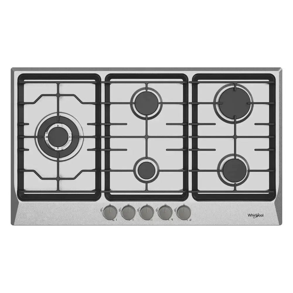 Whirlpool AKC950CIXOC 86cm 5-Burner Stainless Steel Gas Cooktop - Perfect for Modern Kitchens & Professional Cooking