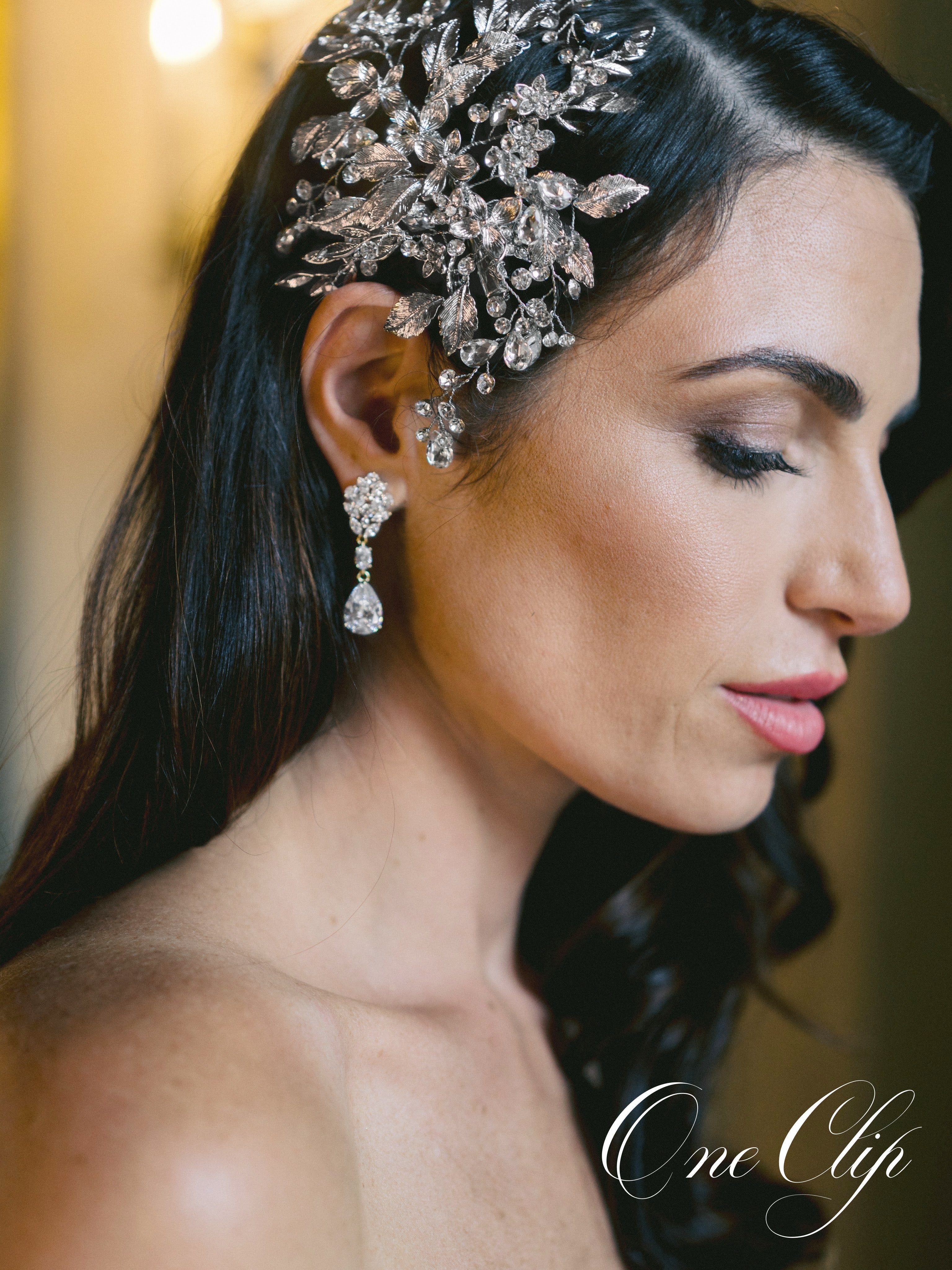 Elegant MARGOT Silver Bridal Hair Clips for Wedding & Special Occasions - Perfect for Brides, Bridesmaids, and Formal Events