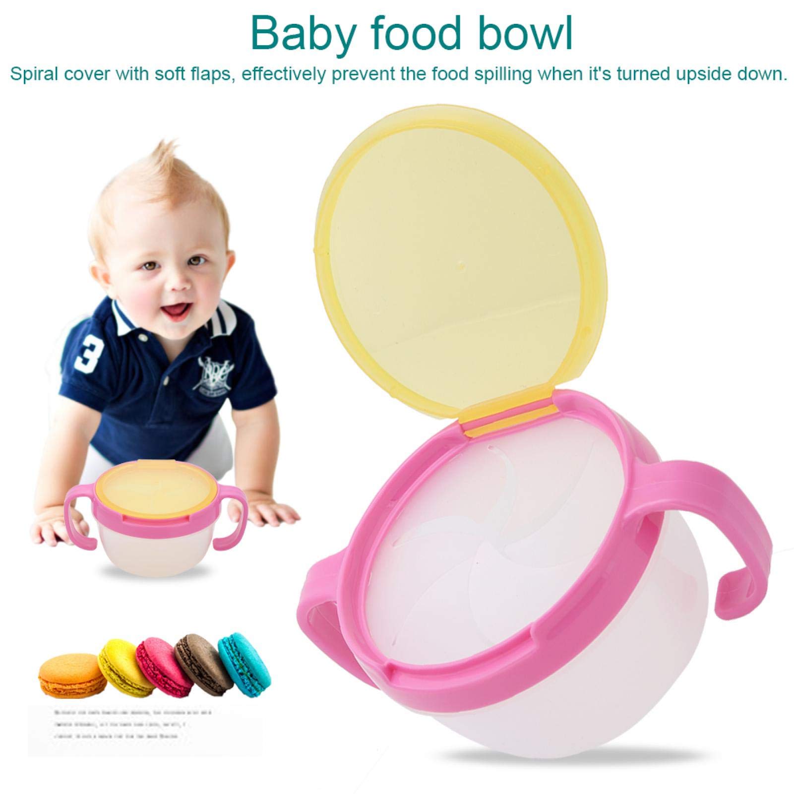 Ubervia® BPA-Free Portable Dual Handle Candy Container for Kids & Toddlers - Round, Red | Perfect for Snacks, Parties, Travel & Home Storage