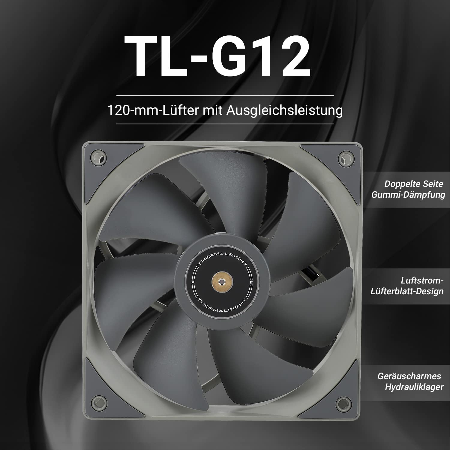 Thermalright TL-G12 120mm PWM CPU Cooler Fan - Ultra Quiet 4-Pin Hydraulic Bearing PC Case Fan, 1500 RPM - Perfect for Gaming PCs, Workstations & High-Performance Cooling Systems