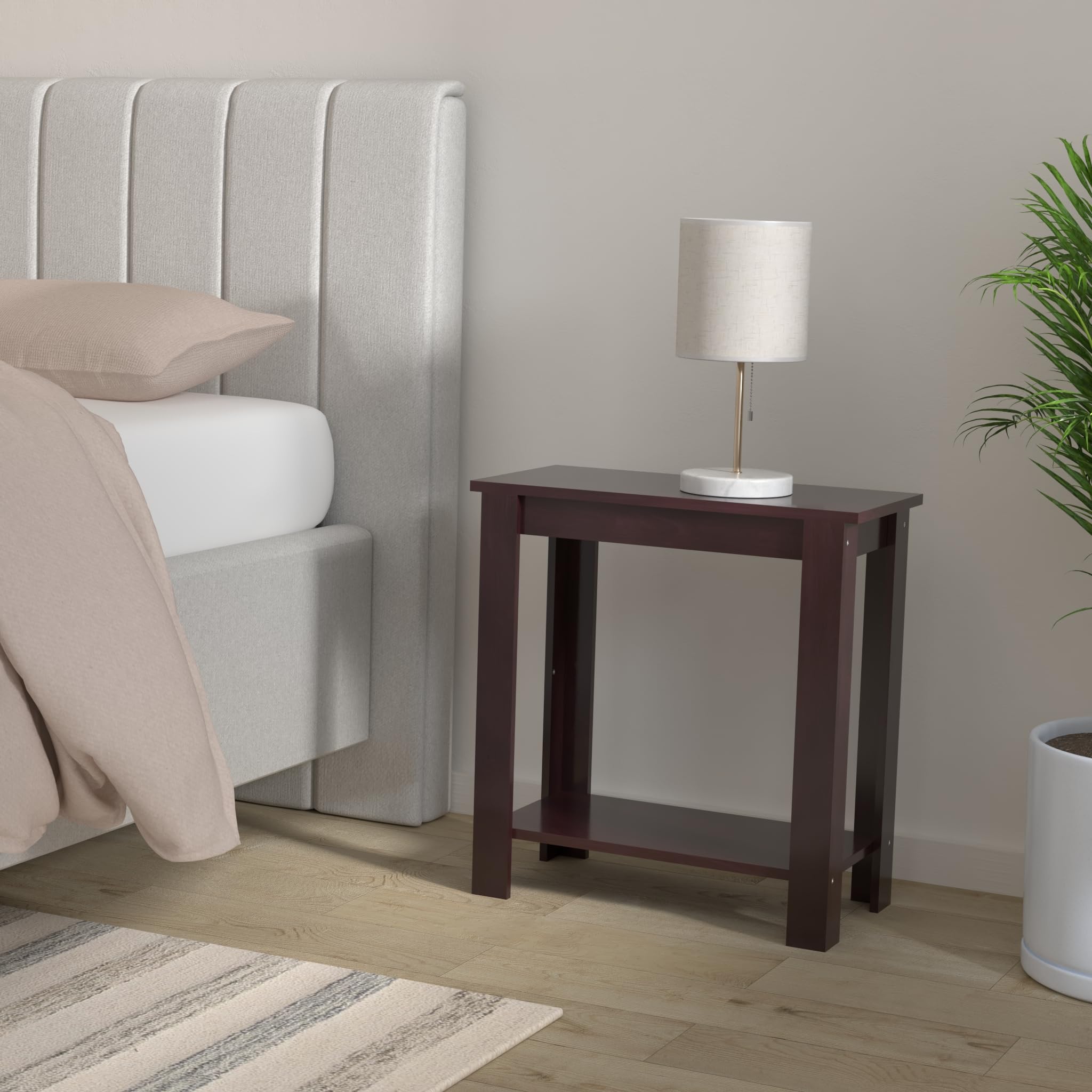 Casart Wooden End Table - Espresso Finish Coffee Sofa Side Table for Living Room, Bedroom & Office - Perfect for Holding Lamps, Books & Decor