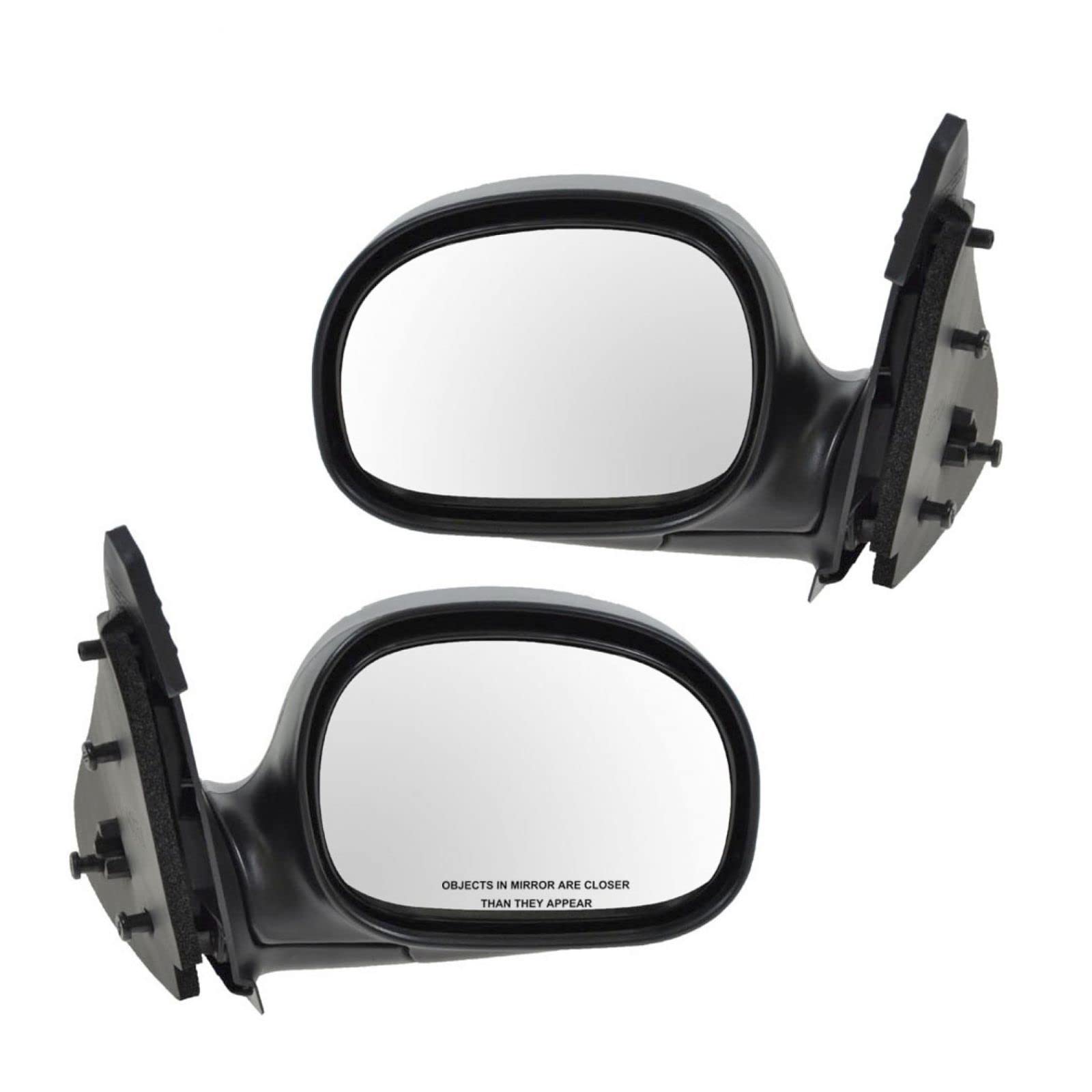 Chrome Folding Manual Side View Mirrors Left/Right Pair Set for Ford F150 F250 Pickup Trucks - Durable Truck Accessories for Off-Roading & Towing