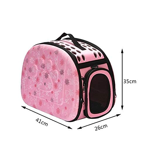 PSK PET MART Foldable Pet Carrier Backpack - Breathable EVA Soft-Sided Travel Bag for Small Dogs & Cats | Lightweight Airline Approved Shoulder Bag (Pink) | Perfect for Outdoor Adventures, Vet Visits & Daily Commutes