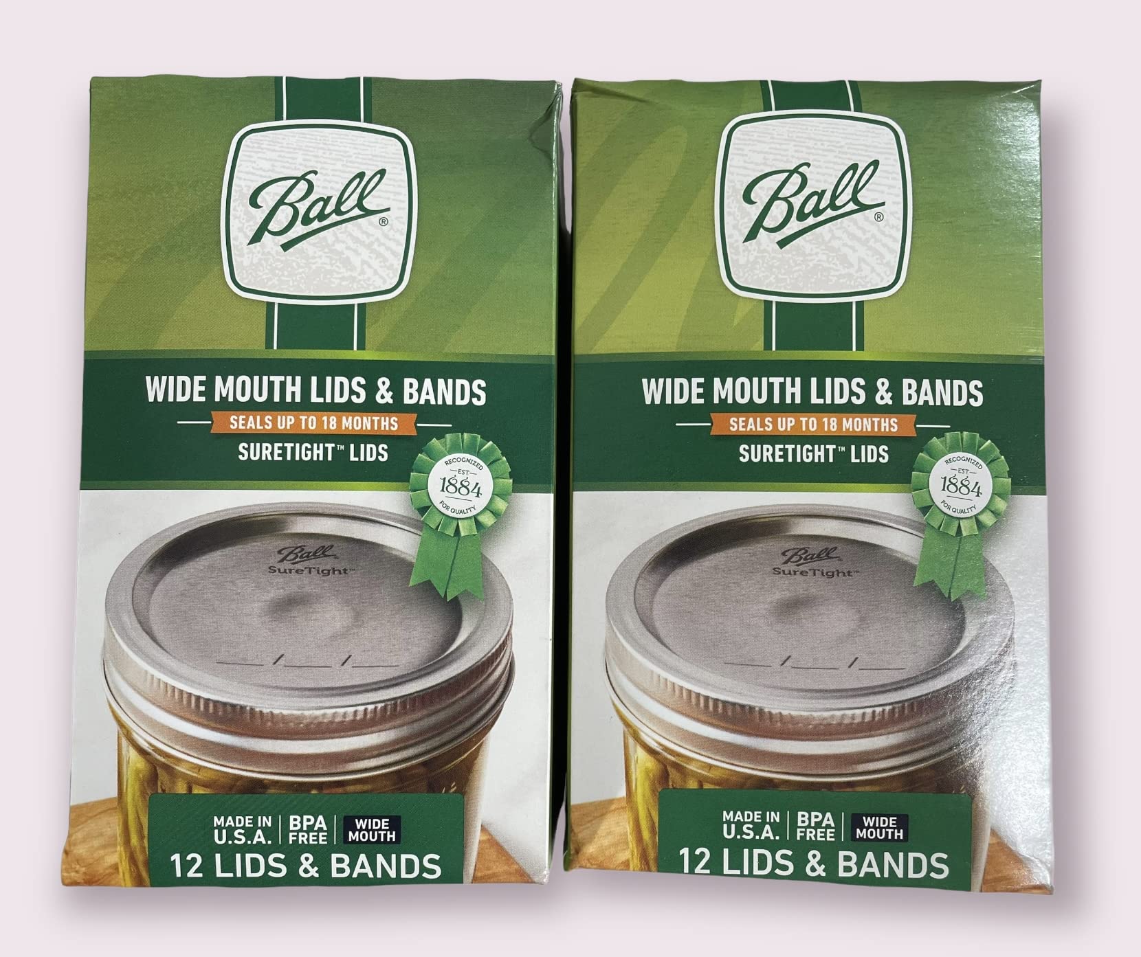 Ball Jars Wide Mouth Lids & Bands 2 Pack (24 Lids and 24 Bands) - Airtight Canning Supplies for Mason Jars, Perfect for Home Canning, Food Storage, Pickling & Preserving Fruits & Vegetables