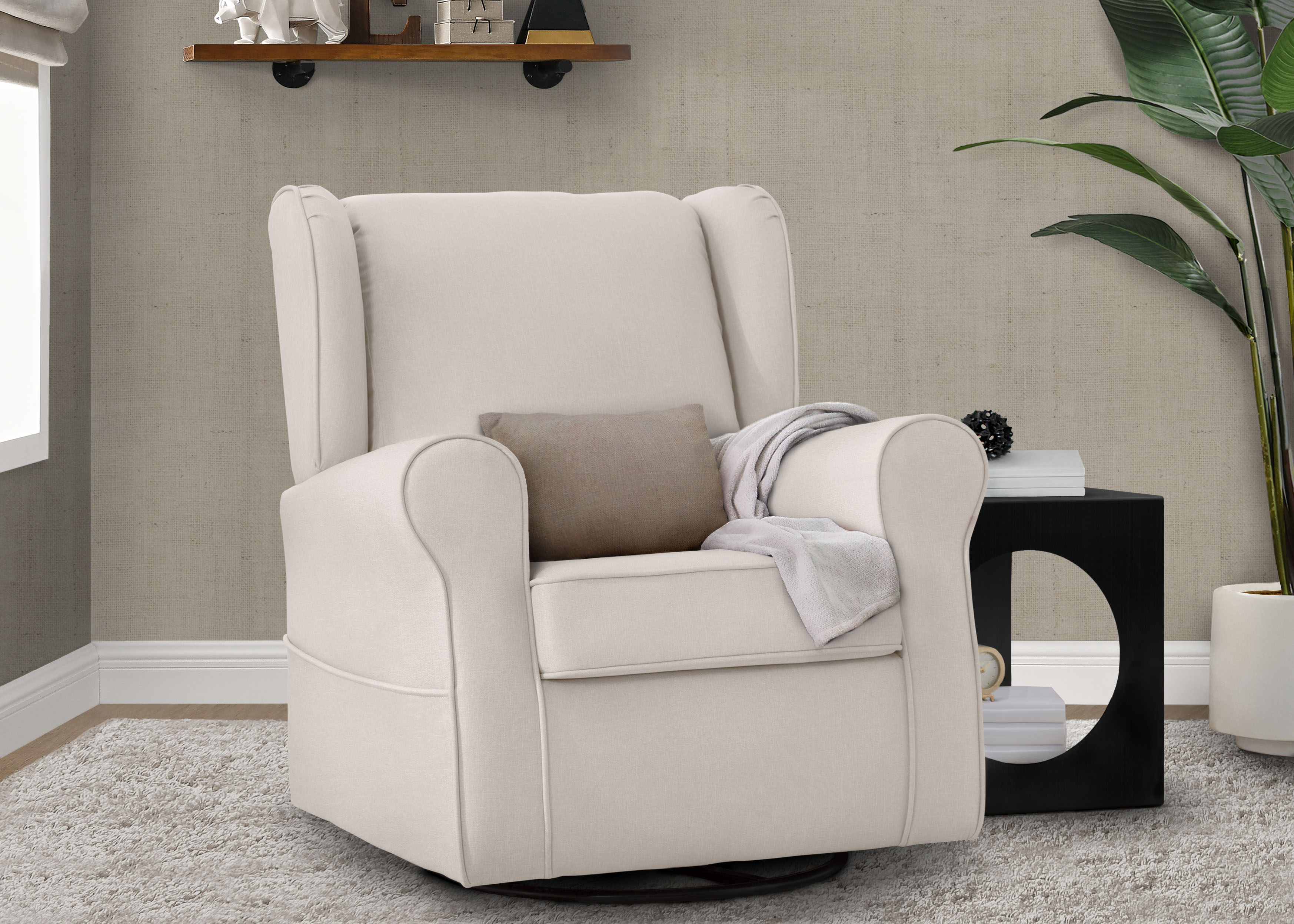 Reston Nursery Glider Swivel Rocker Chair - Comfortable Baby Rocking Chair for Nursing, Feeding & Cuddling - Perfect for Nursery, Bedroom & Living Room