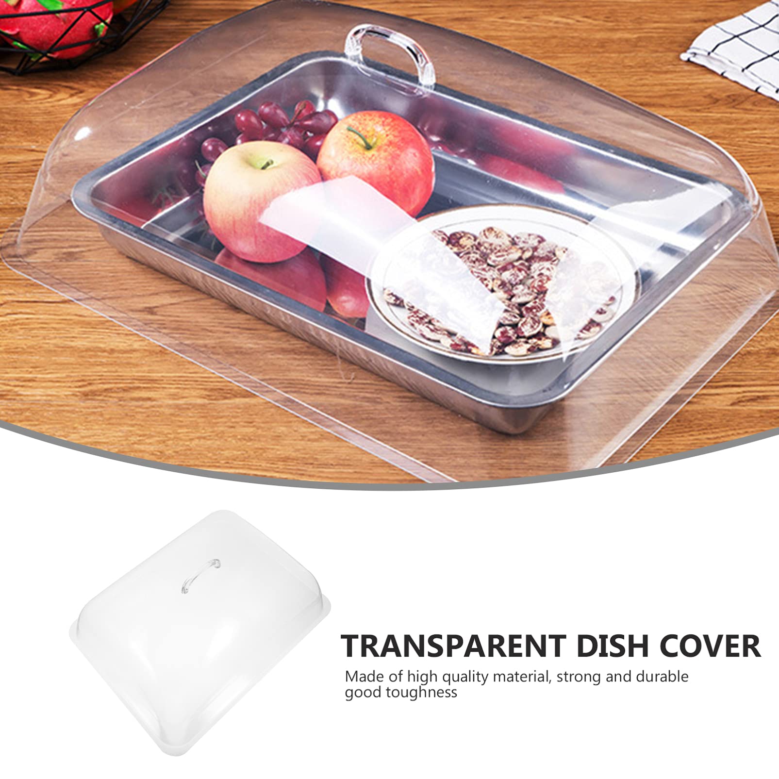 Rectangular Cake Dome Cover - Transparent Food Dish Cover & Fly Screen Protector for Desserts, Candy, Cake, Fruit - Perfect for Parties, Picnics, and Kitchen Display