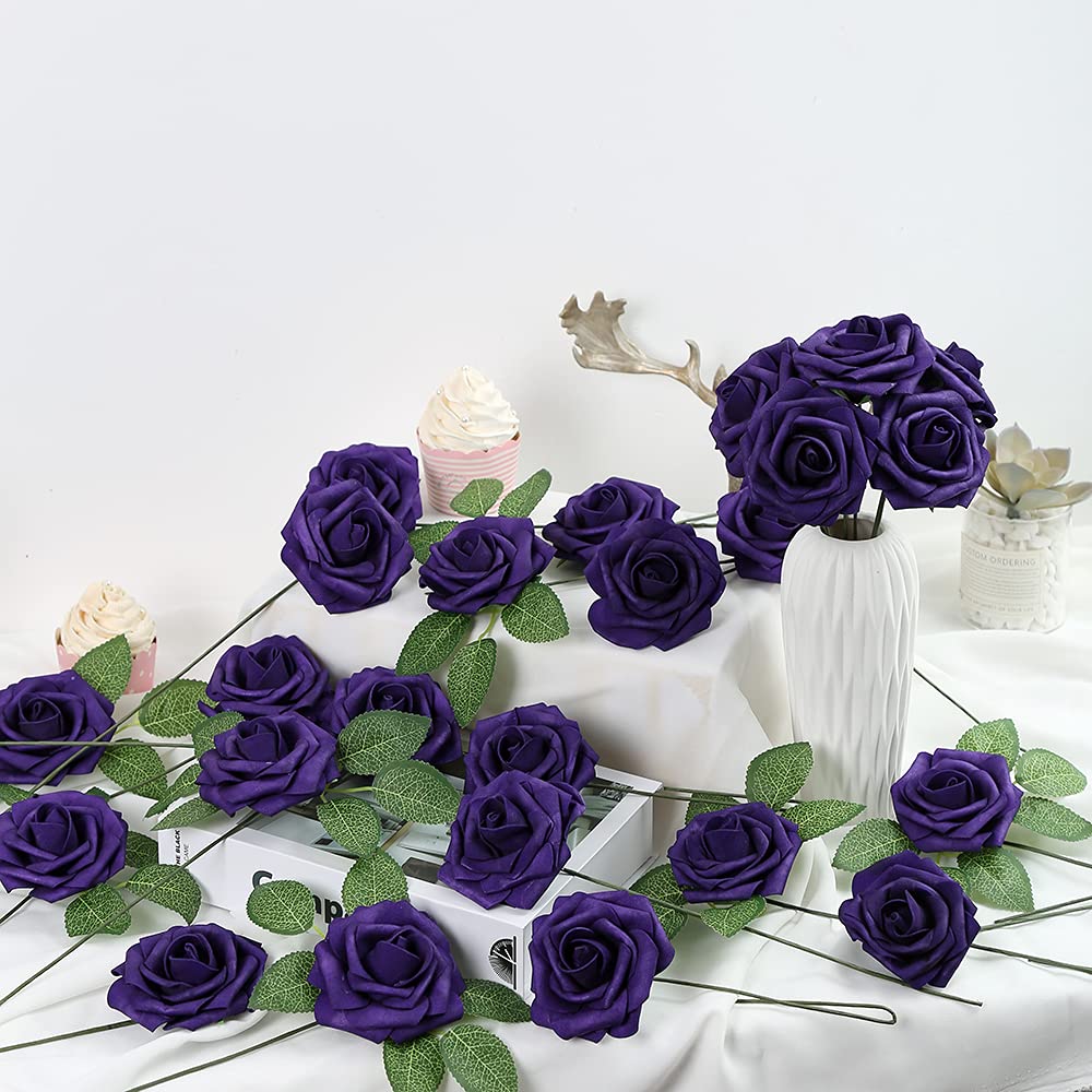 80pcs Artificial Rose Leaves with Stems - Bulk Fake Green Leaves for DIY Wedding Bouquets, Centerpieces, Wreaths & Garlands - Perfect for Wedding Decor, Party Decorations and Floral Arrangements