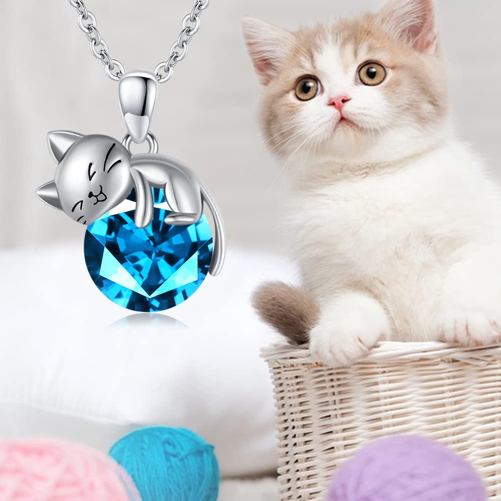 925 Sterling Silver Cat Necklace for Women - Dainty Cute Cat Pendant Jewelry Gift for Cat Lovers | Perfect for Birthday, Anniversary & Valentine's Day Gifts