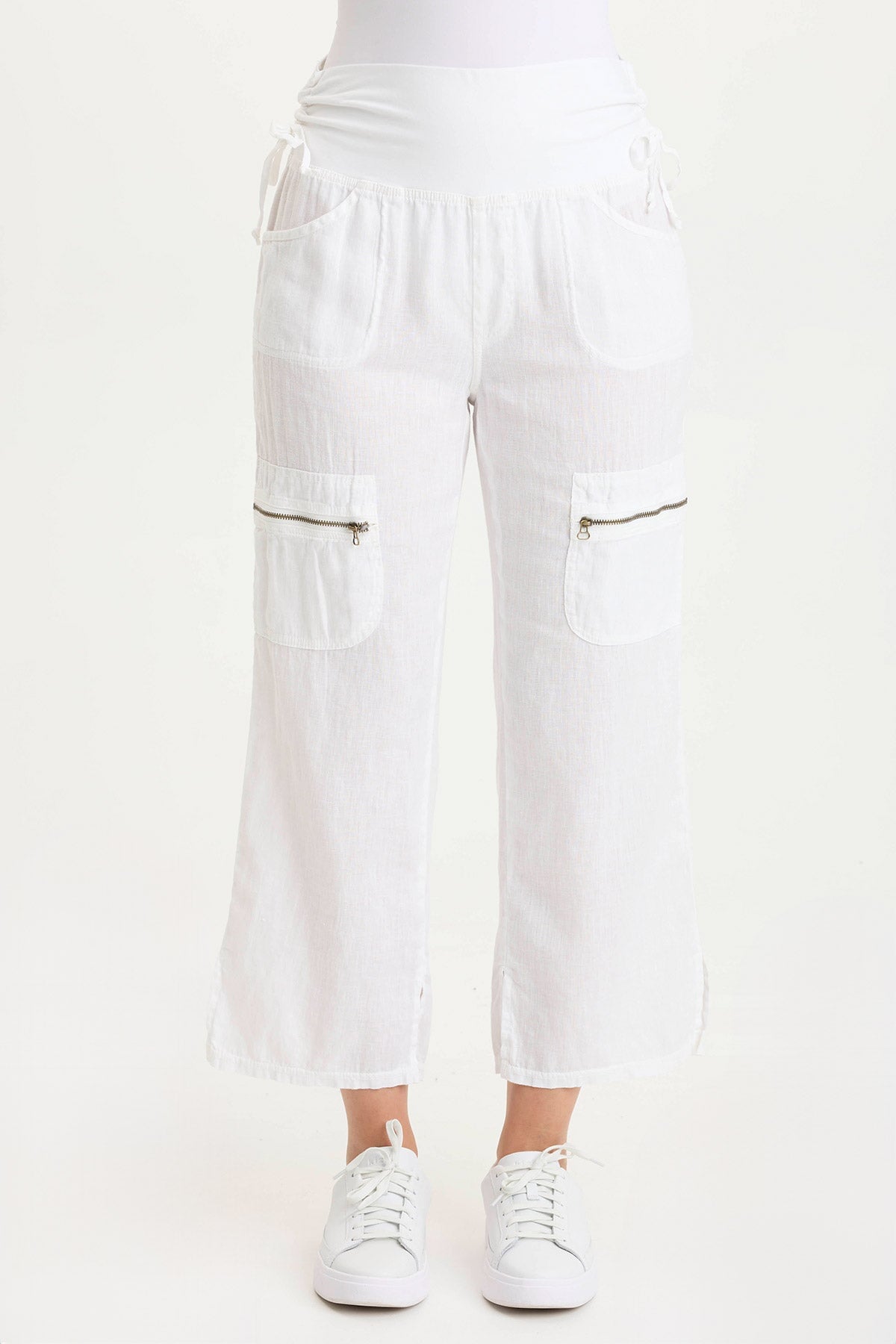 Amica High Waist Linen Cargo Pants for Women - Comfortable & Stylish Casual Trousers for Summer, Travel, and Outdoor Activities