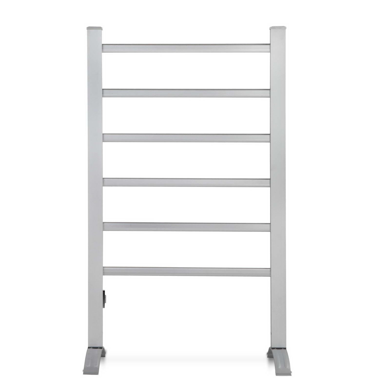 Devanti 6-Bar Aluminum Electric Heated Towel Rail - Fast Warming Bathroom Towel Warmer Rack for Spa, Luxury Hotels & Home Use