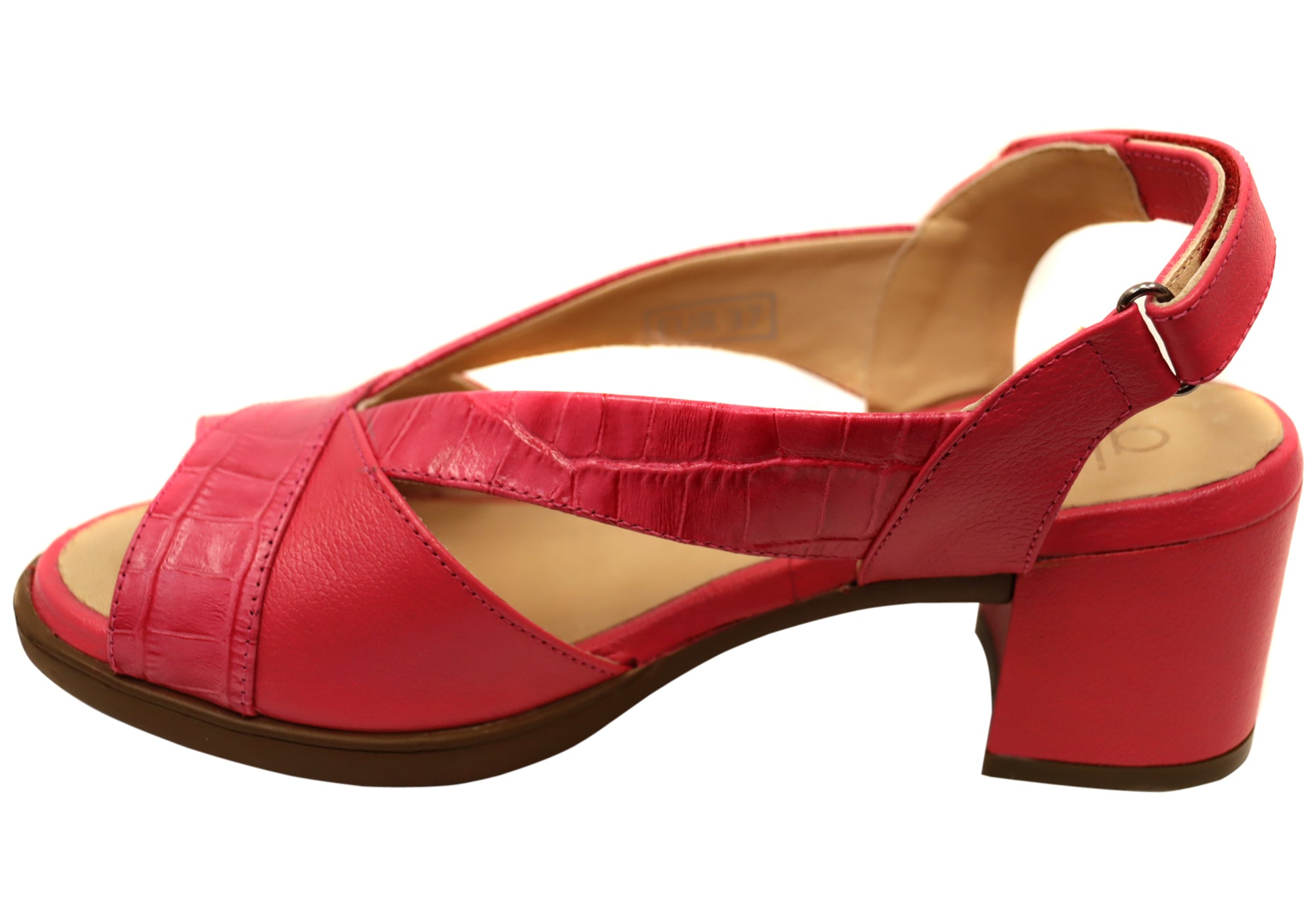 Opananken Raquel Women's Comfortable Leather Mid Heel Sandals - Stylish & Supportive for Work, Party & Summer Outings