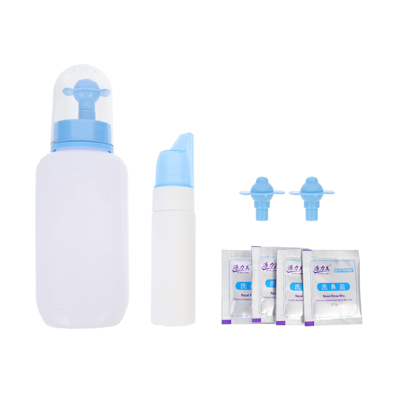 EXCEART Sinus Rinse Kit 300ml - Nasal Irrigation System with Neti Pot & Wash Salt for Adults & Kids | Relieves Allergy, Cold & Sinus Congestion | Perfect for Daily Nasal Hygiene & Allergy Relief