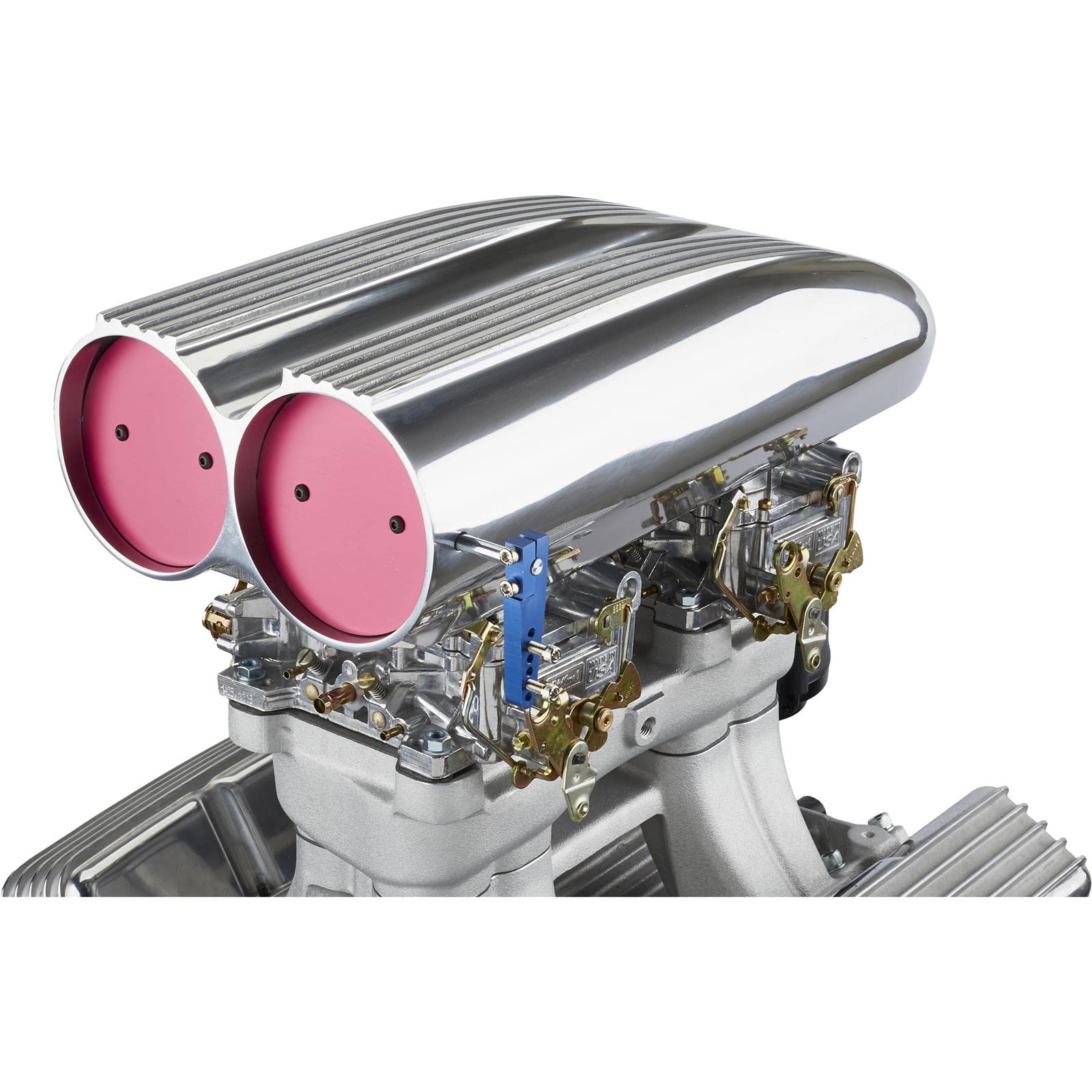 Polished Finned Aluminum Shotgun-Style Air Scoop - High-Performance Cooling for Cars, Trucks & Motorcycles