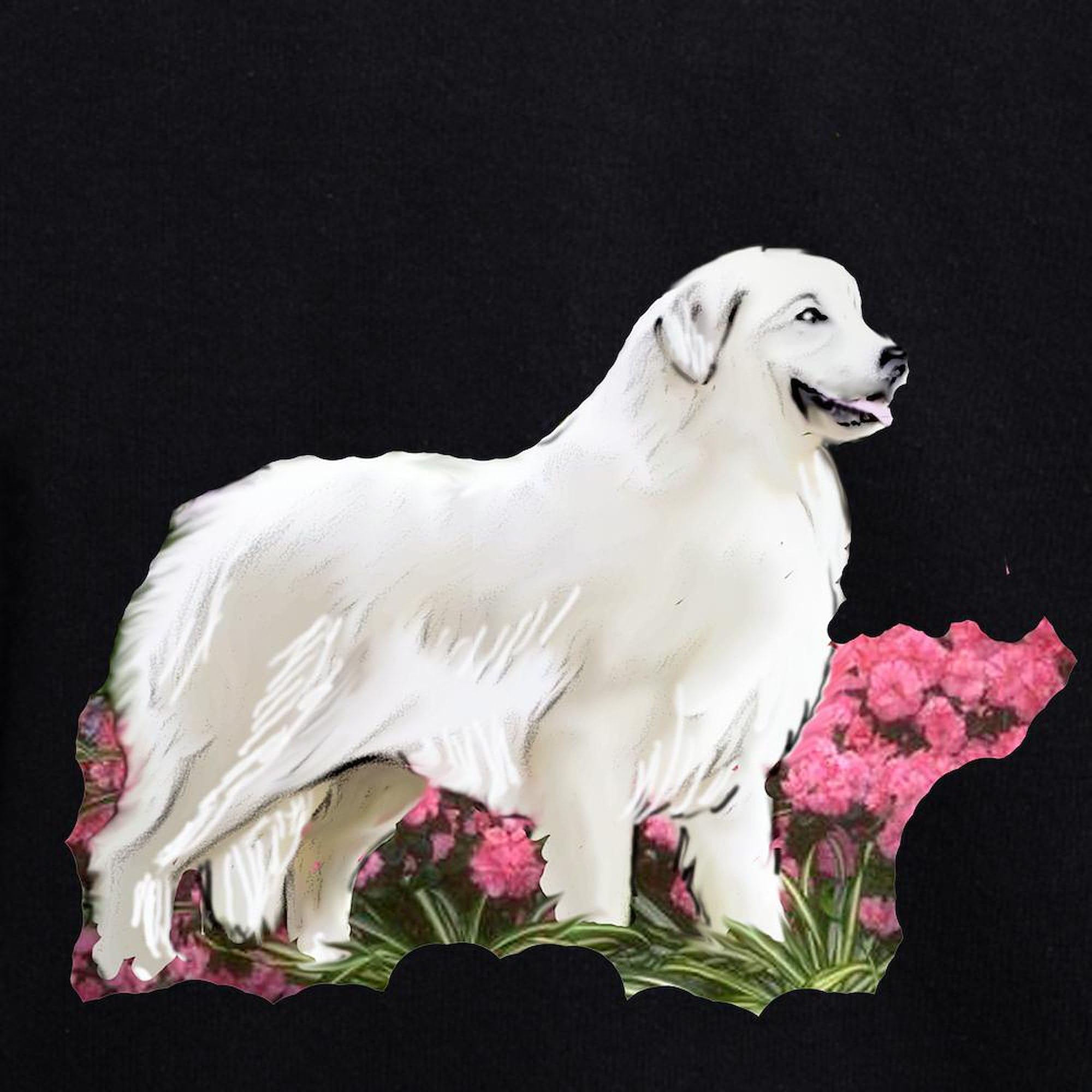 Great Pyrenees In The Garden Women's Zip-Up Hoodie Sweatshirt - Cozy Fleece Pullover for Dog Lovers, Outdoor Activities & Casual Wear