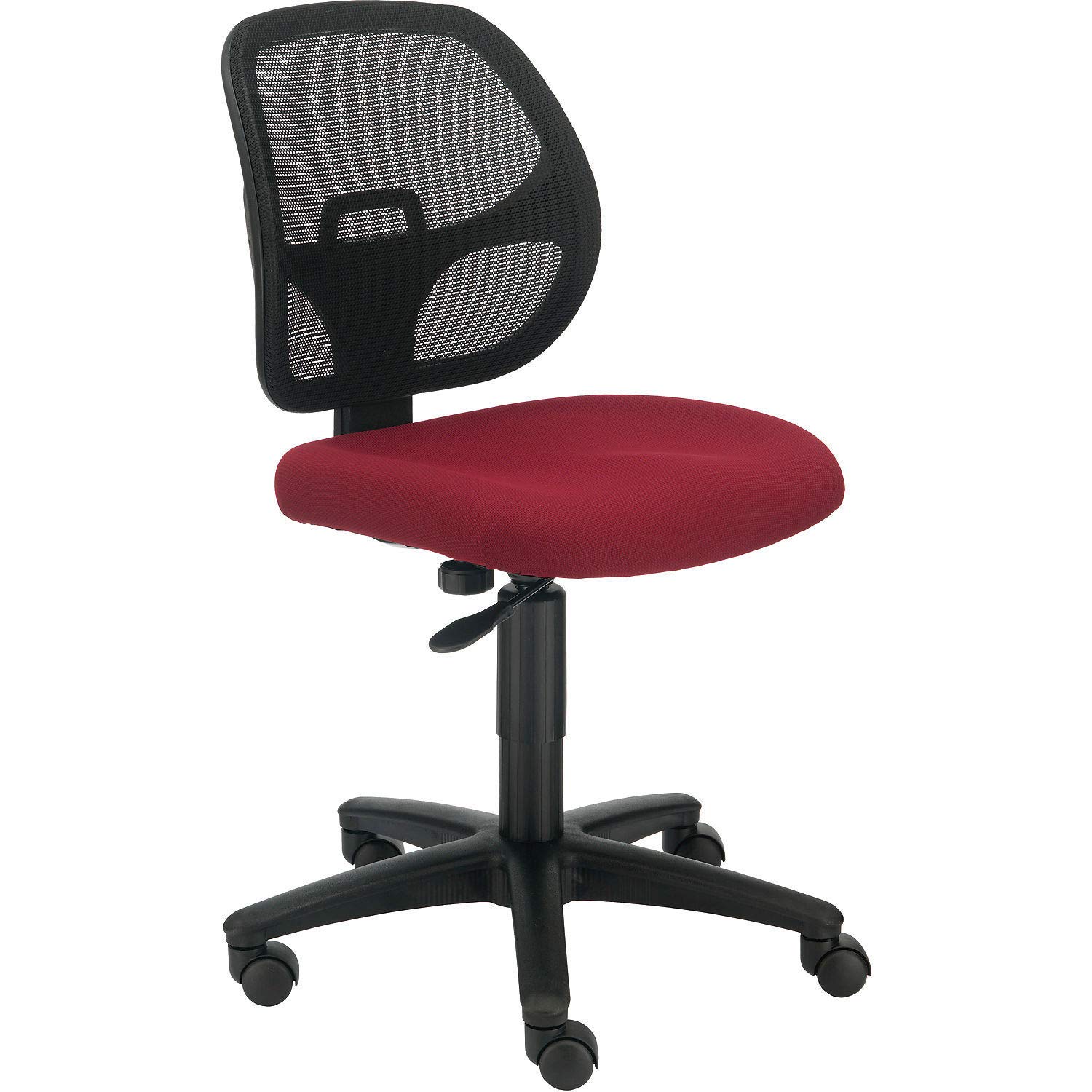 Ergonomic Armless Mesh Office Chair with Breathable Fabric - Red - Perfect for Home Offices, Conference Rooms & Workspaces