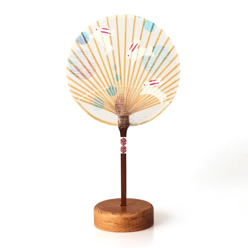Japanese Rabbit Mizu Uchiwa - Traditional Handheld Water Fan for Cooling - Perfect for Summer, Outdoor Events & Japanese Culture Enthusiasts